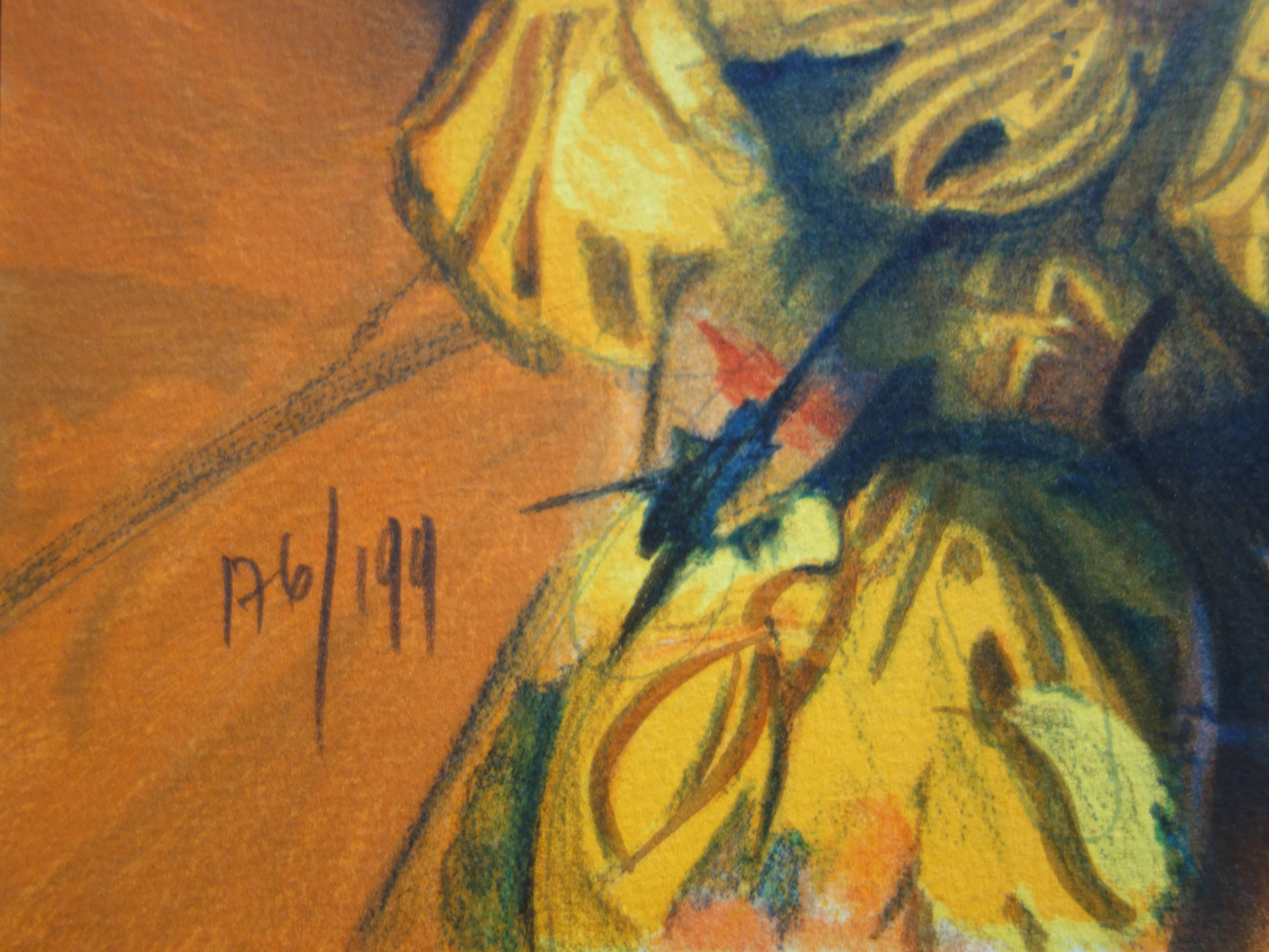 Jean-Baptiste VALADIE
Trésor : Arlequine

Lithographie originale
Signé à la main au crayon
Limité /199 exemplaires
Sur vellum 71 x 55 cm (c. 28 x 22 in)

Excellent état