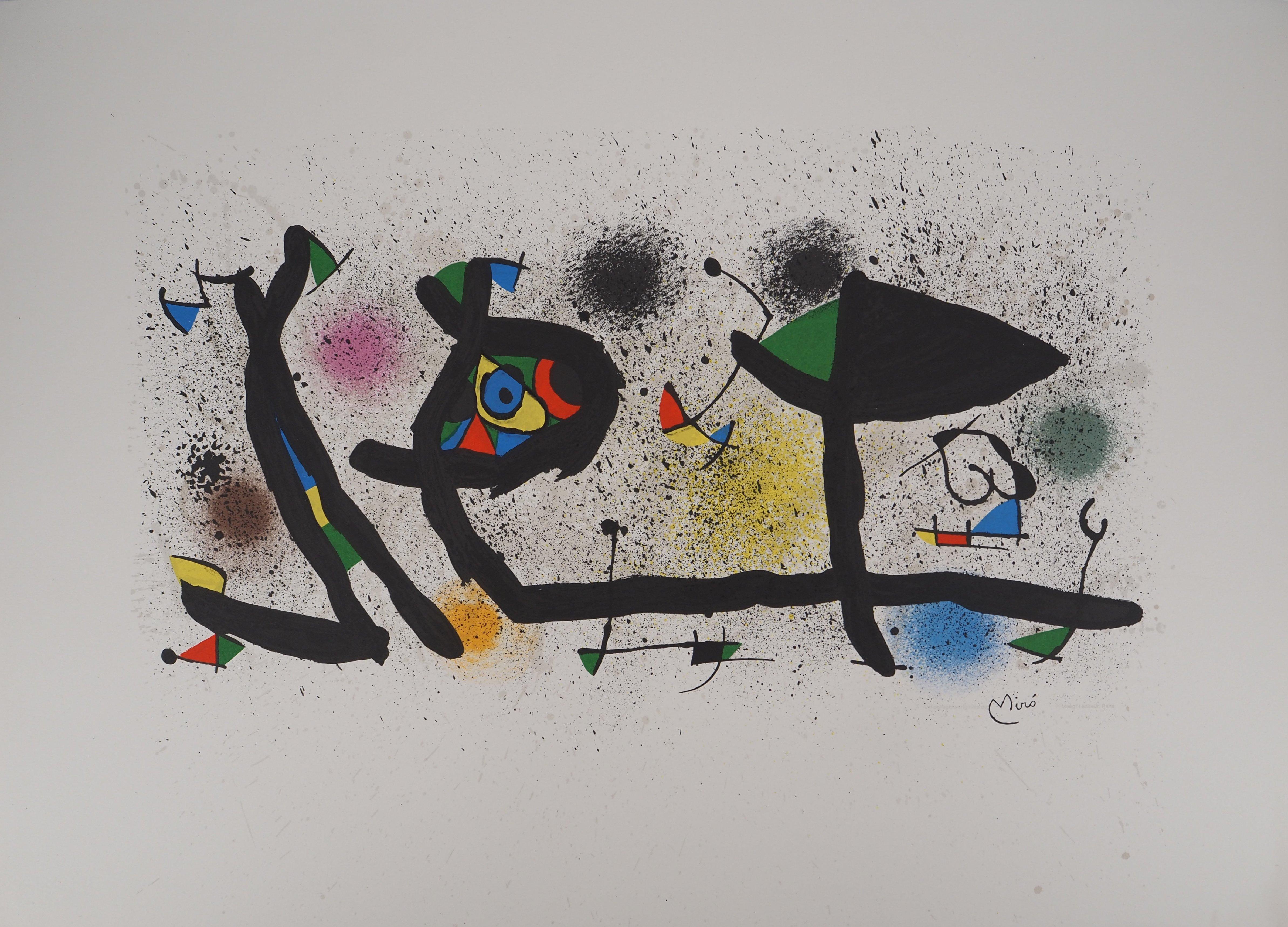 Joan Miró Abstract Print - Surrealist Garden - Original Lithograph, Signed in the Plate - Mourlot 950