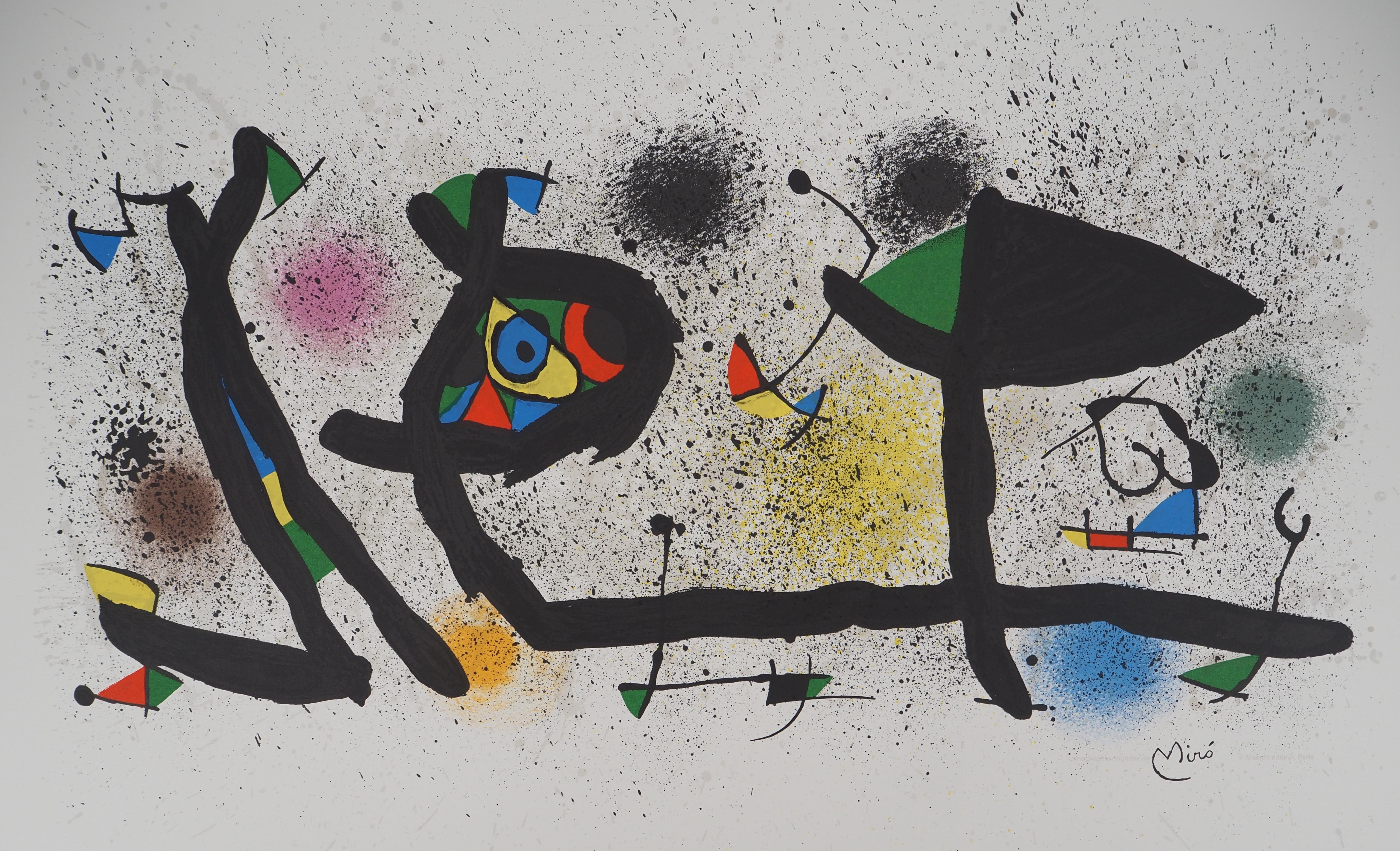 Surrealist Garden - Original Lithograph, Signed in the Plate - Mourlot 950 - Abstract Print by Joan Miró