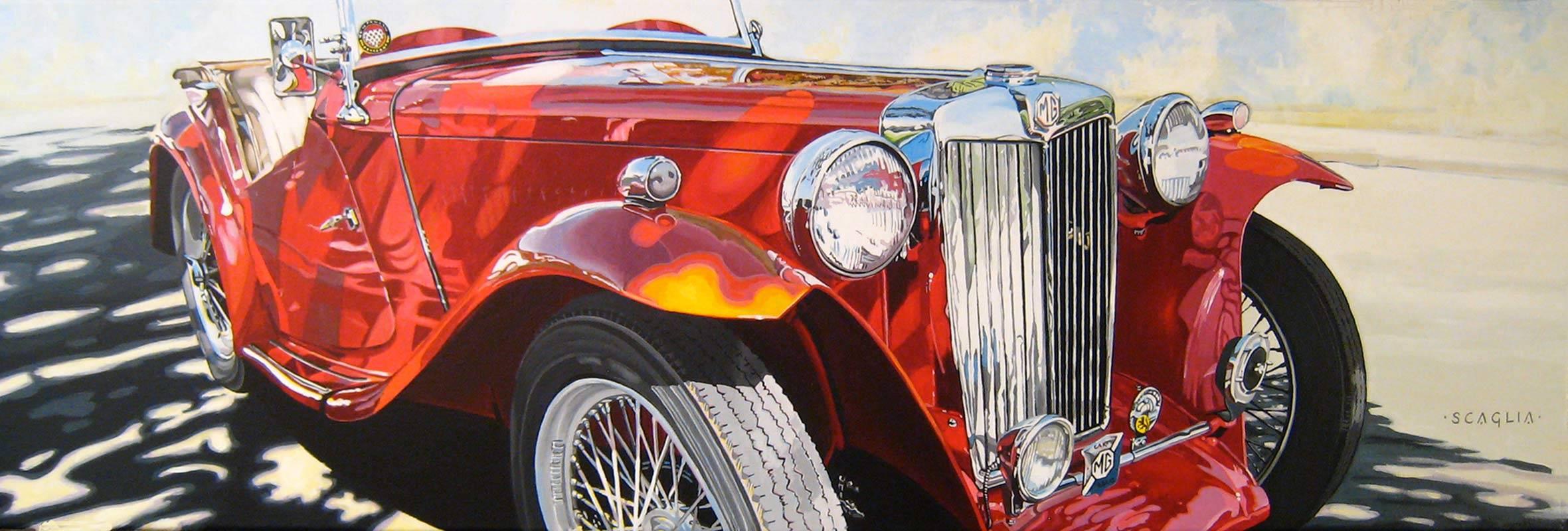 Dappled MG - Painting by Ken Scaglia