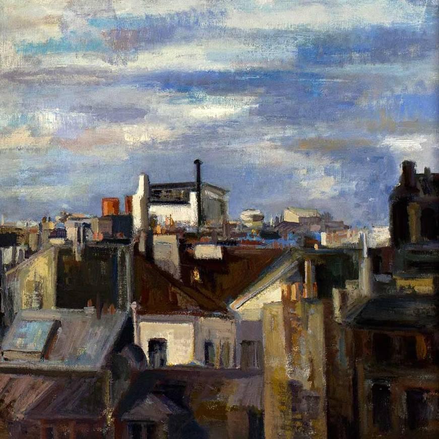 Paris Cityscape I - Painting by Marion Pike