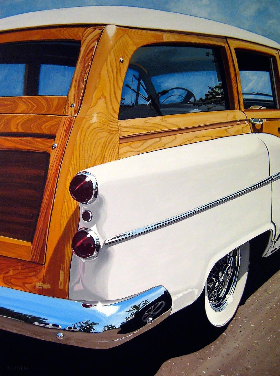 Roadmaster Wood and White - Painting by Ken Scaglia