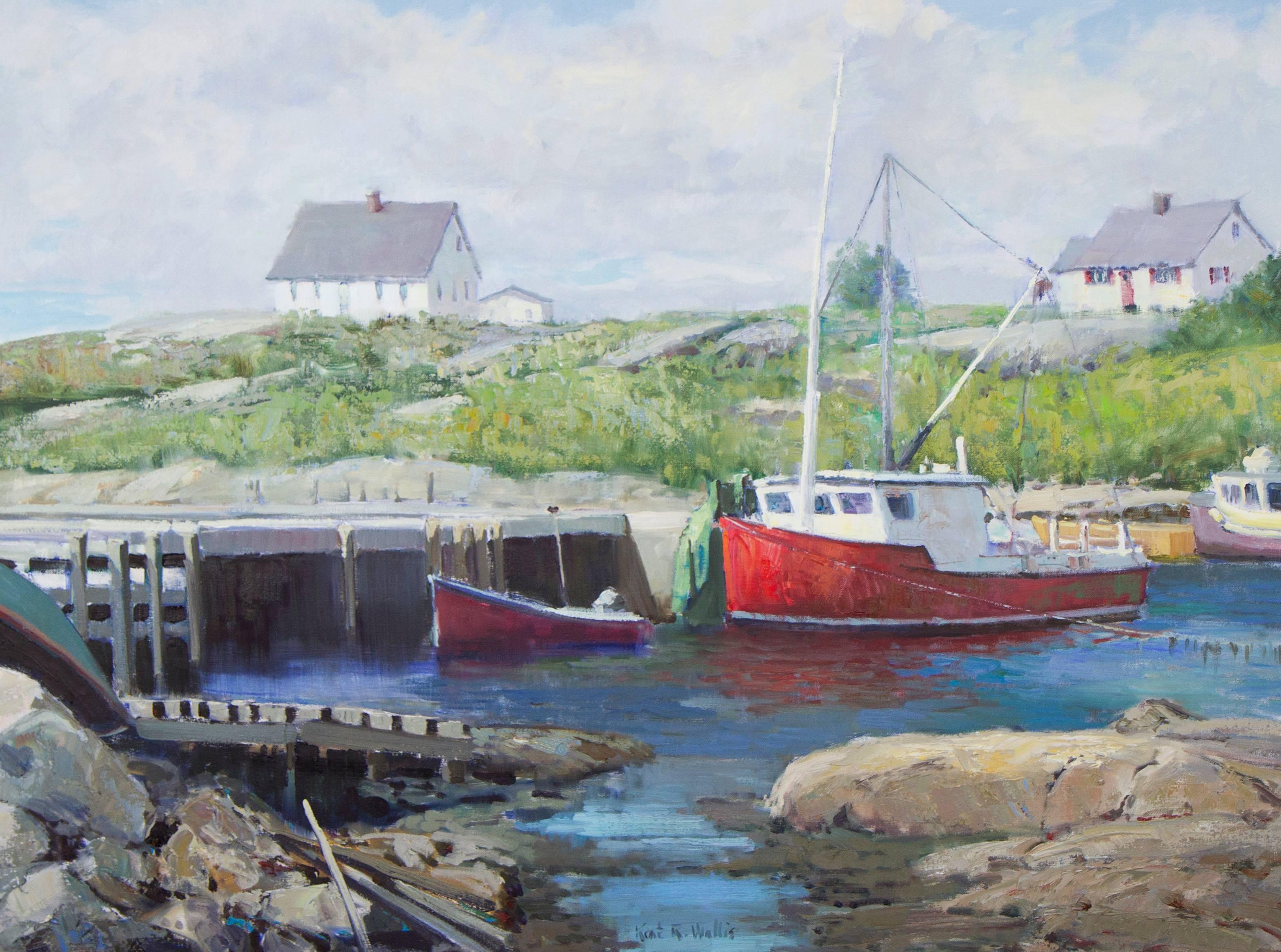 Peggy's Cove, Nova Scotia - Painting by Kent Wallis