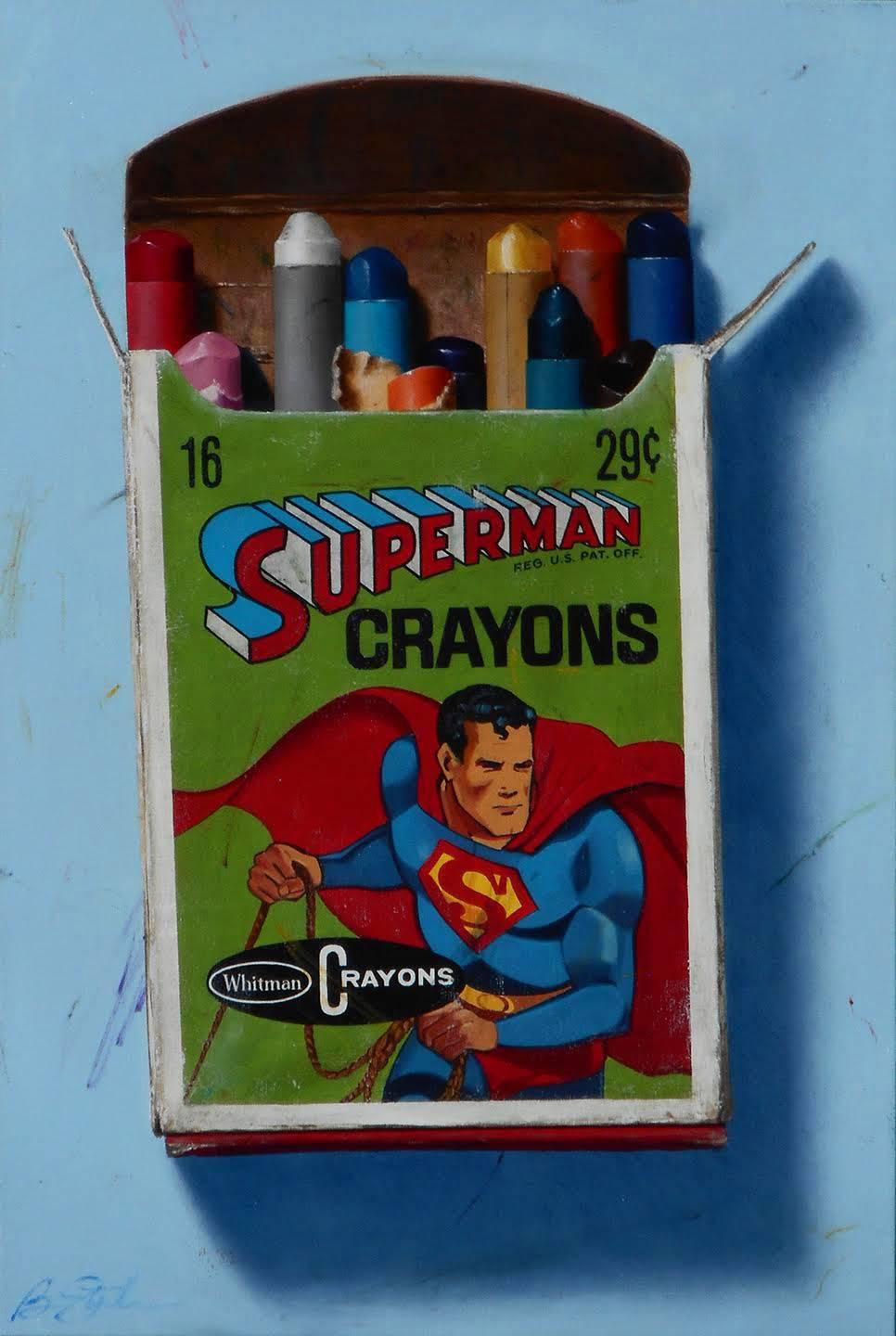 Ben Steele Figurative Painting - Supeman Crayons