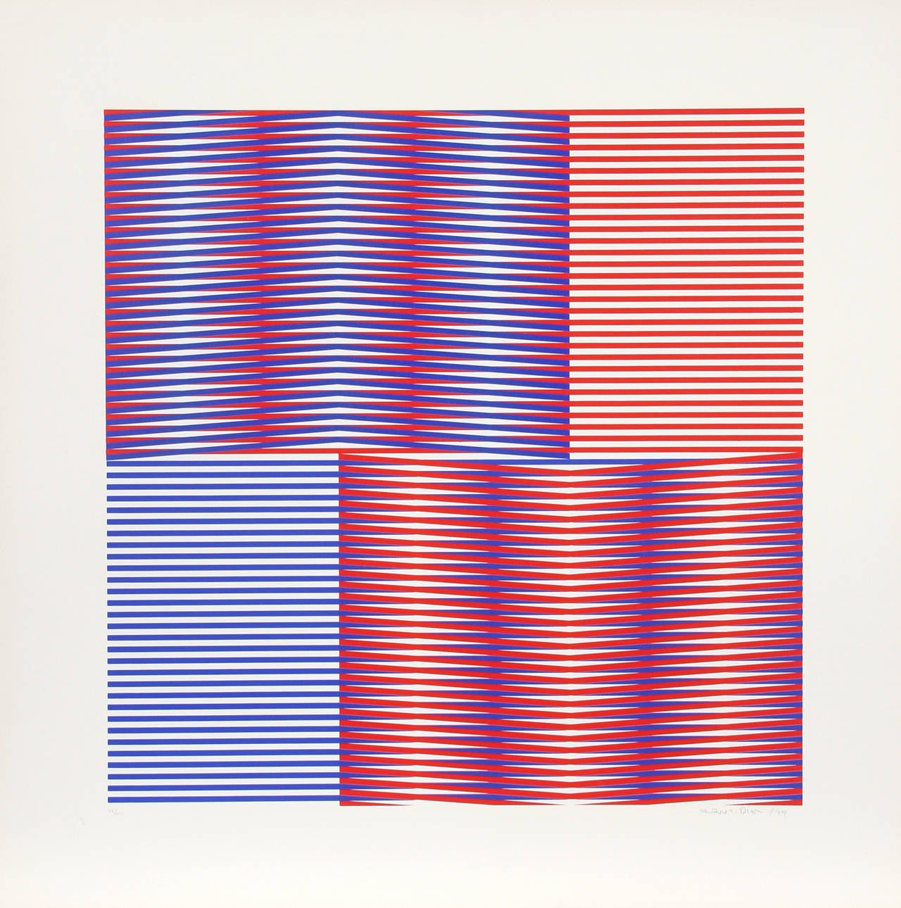 Carlos Cruz-Diez Abstract Print - Induction Chromatique 1