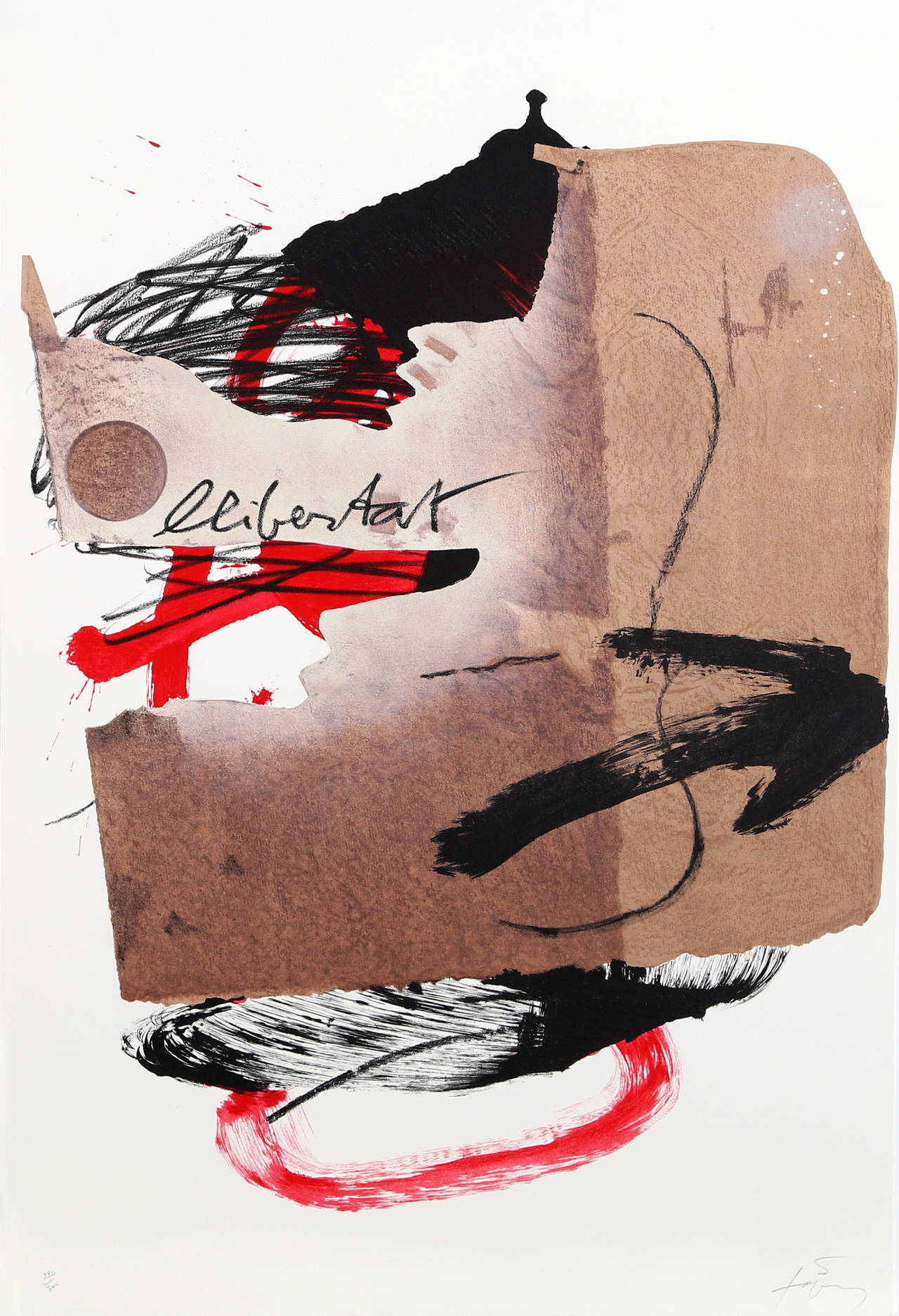 Antoni Tàpies Abstract Print - Arrow (Libertat)