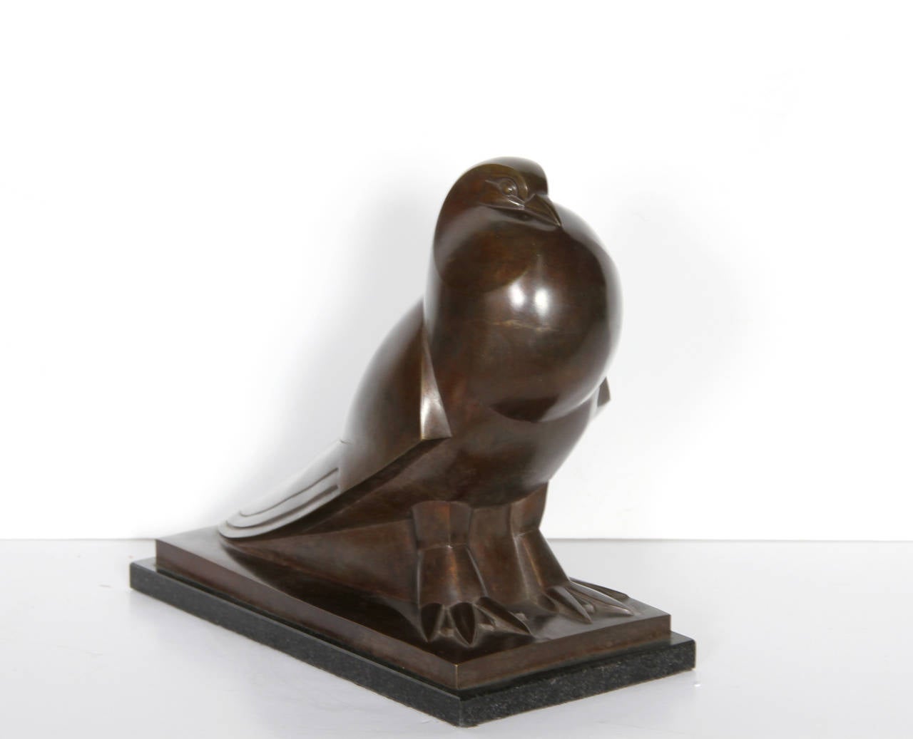 Pigeon - Gold Figurative Sculpture by Jan and Joel Martel