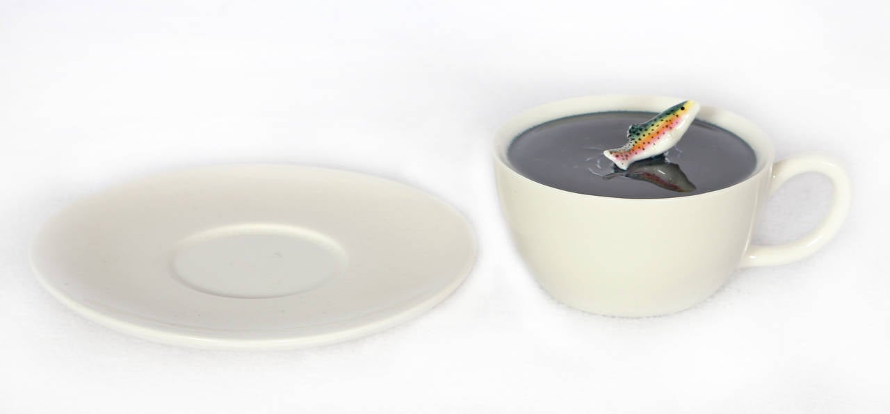 Cup and Saucer - Sculpture by Gifford Myers