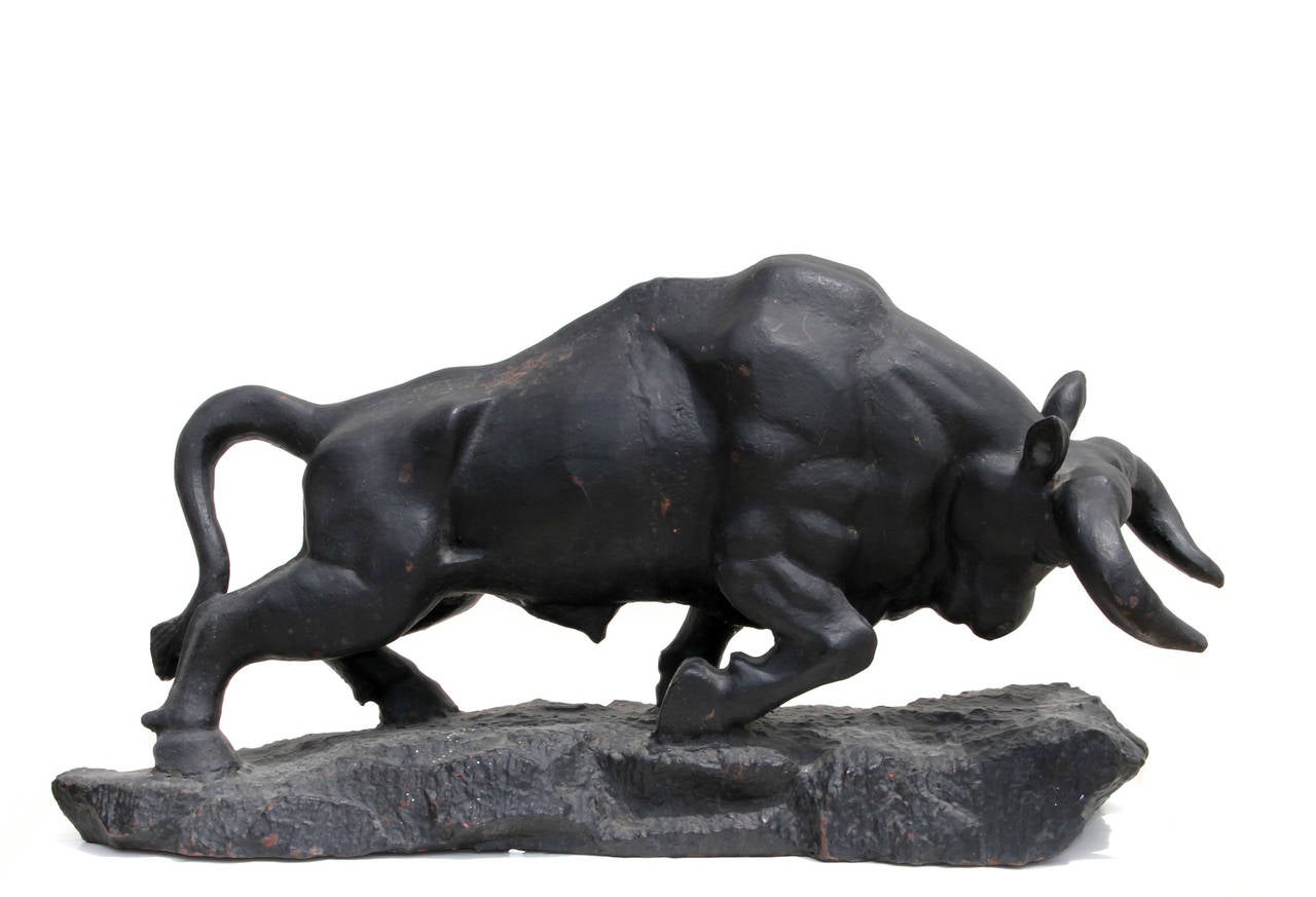 Unknown Figurative Sculpture - Charging Bull