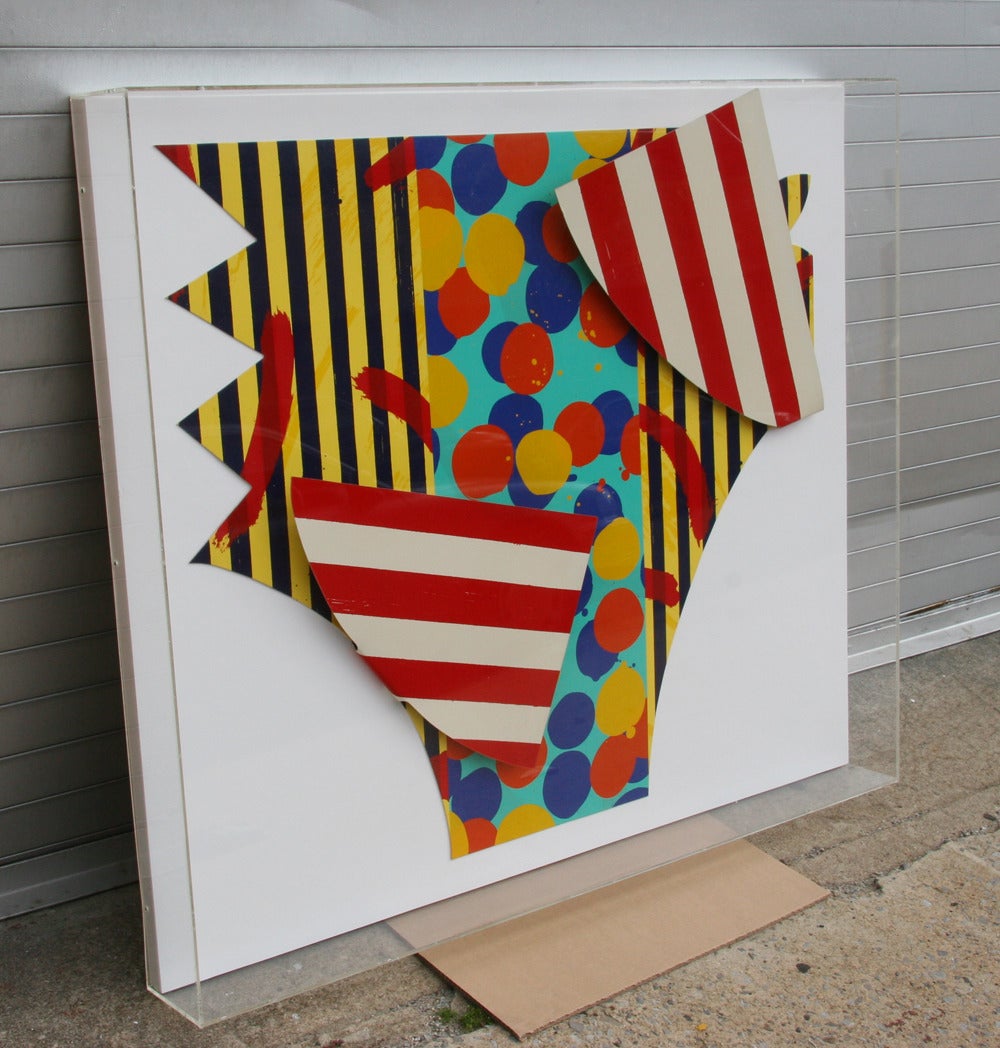 Melrose, peinture géométrique en émail sur plexiglas de Jay Phillips en vente 3