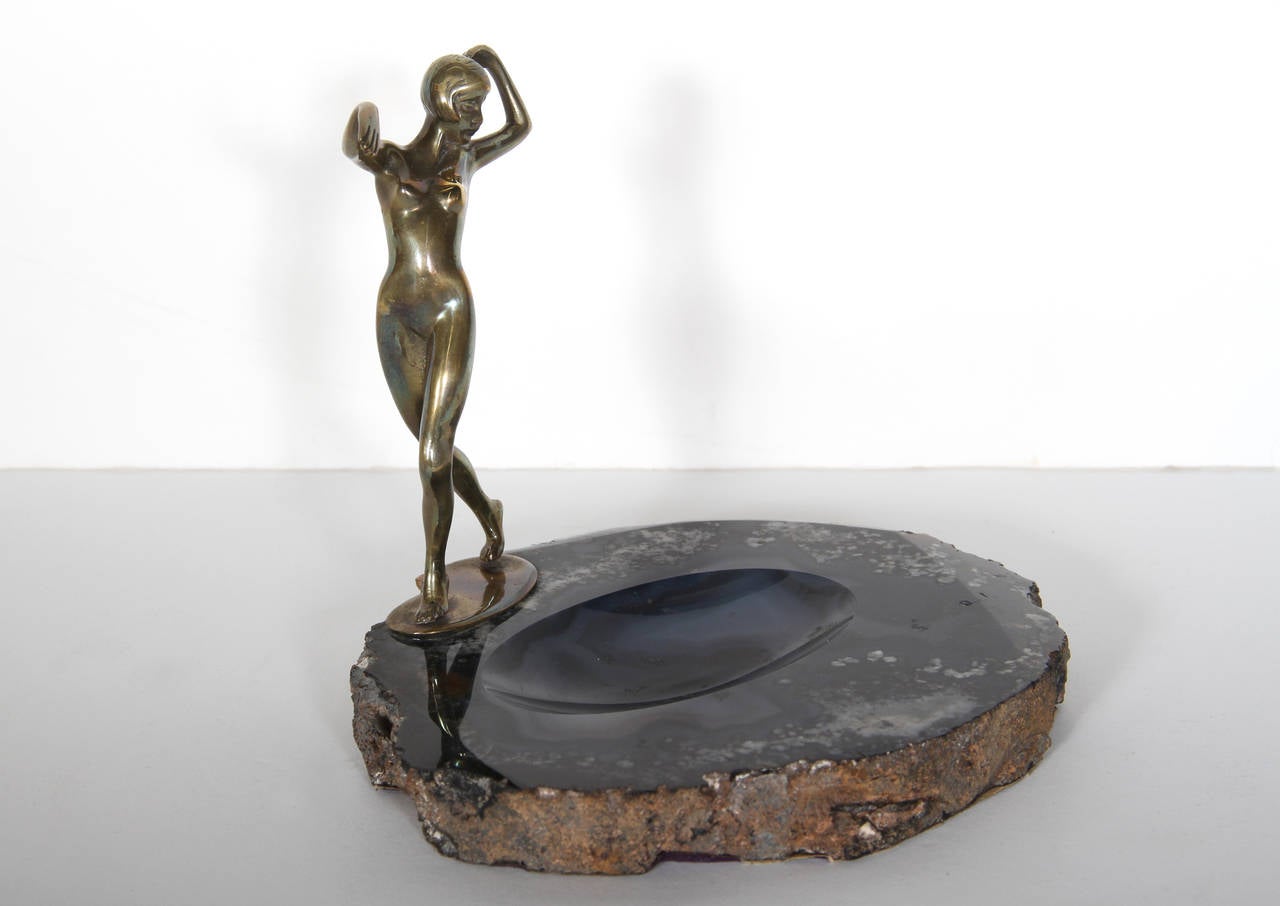 Nude, Art Deco Scupture on Polished Stone - Sculpture by Unknown