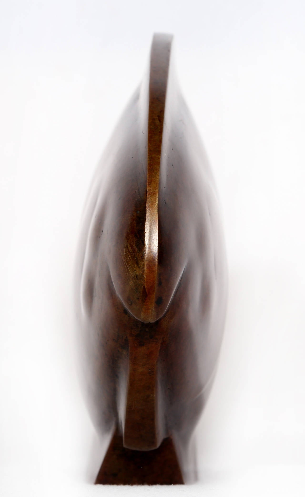 Modern Art Deco Flounder, Bronze Table Sculpture For Sale 1