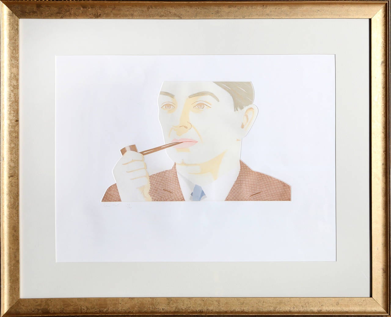 Alex Katz Portrait Print - Man with Pipe