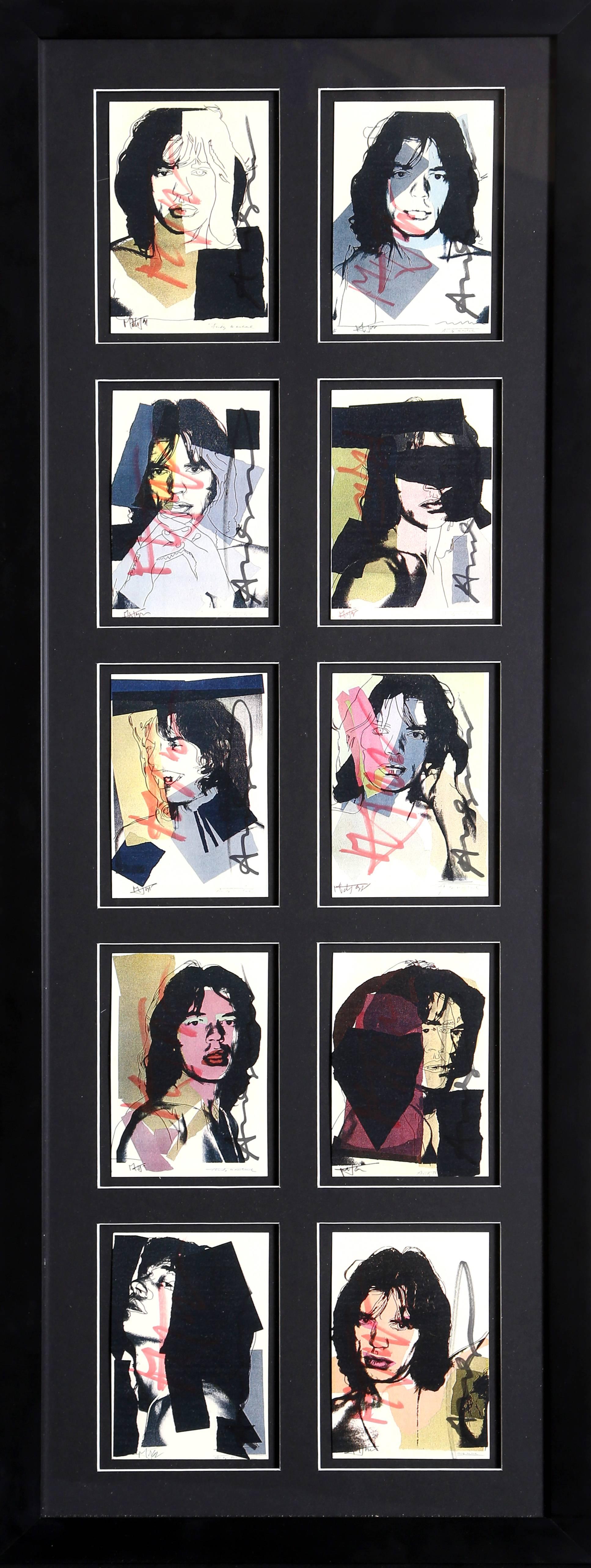 (after) Andy Warhol Portrait Print - Mick Jagger Announcement Card Portfolio