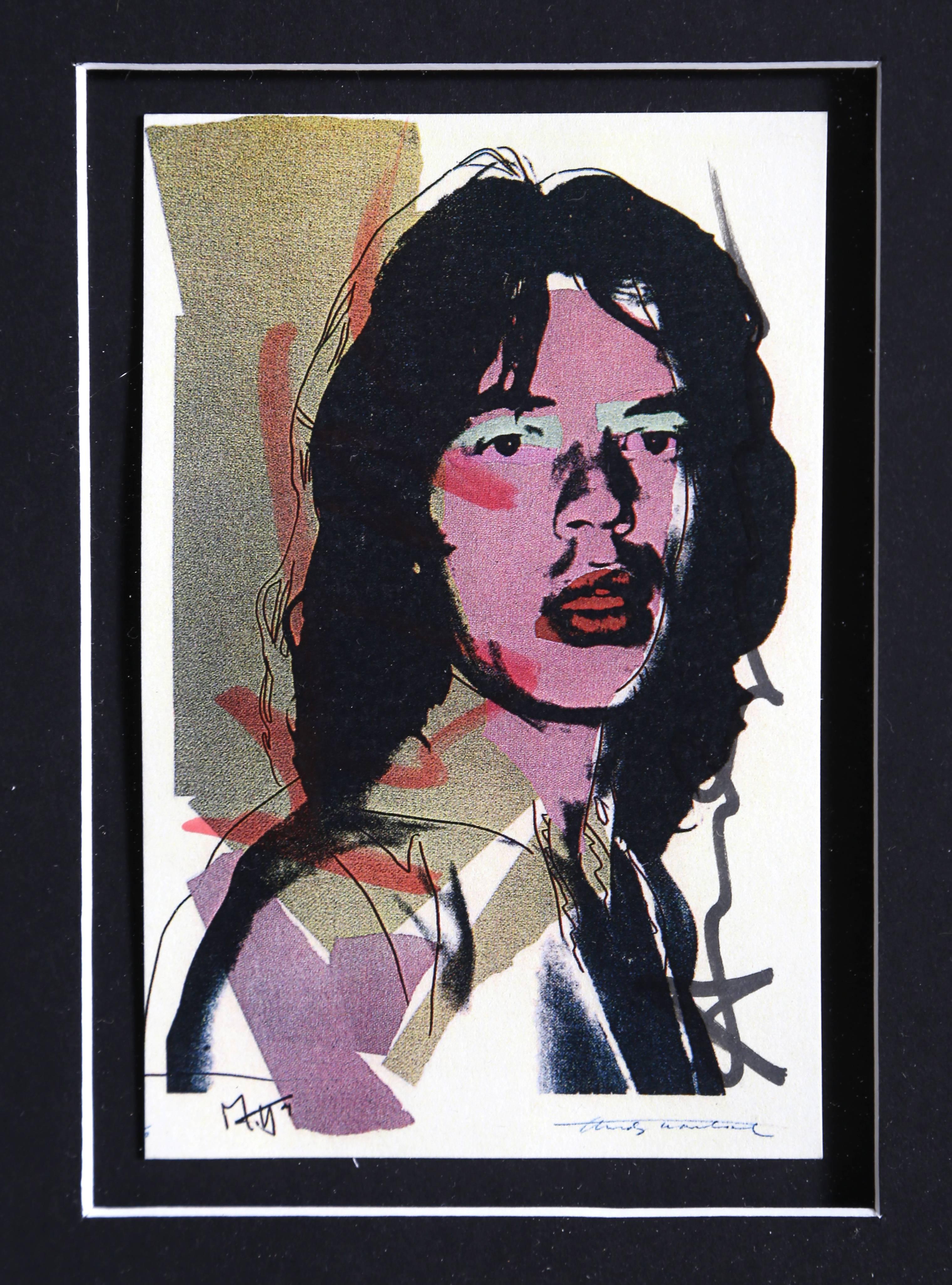 Mick Jagger Announcement Card Portfolio - Black Portrait Print by (after) Andy Warhol