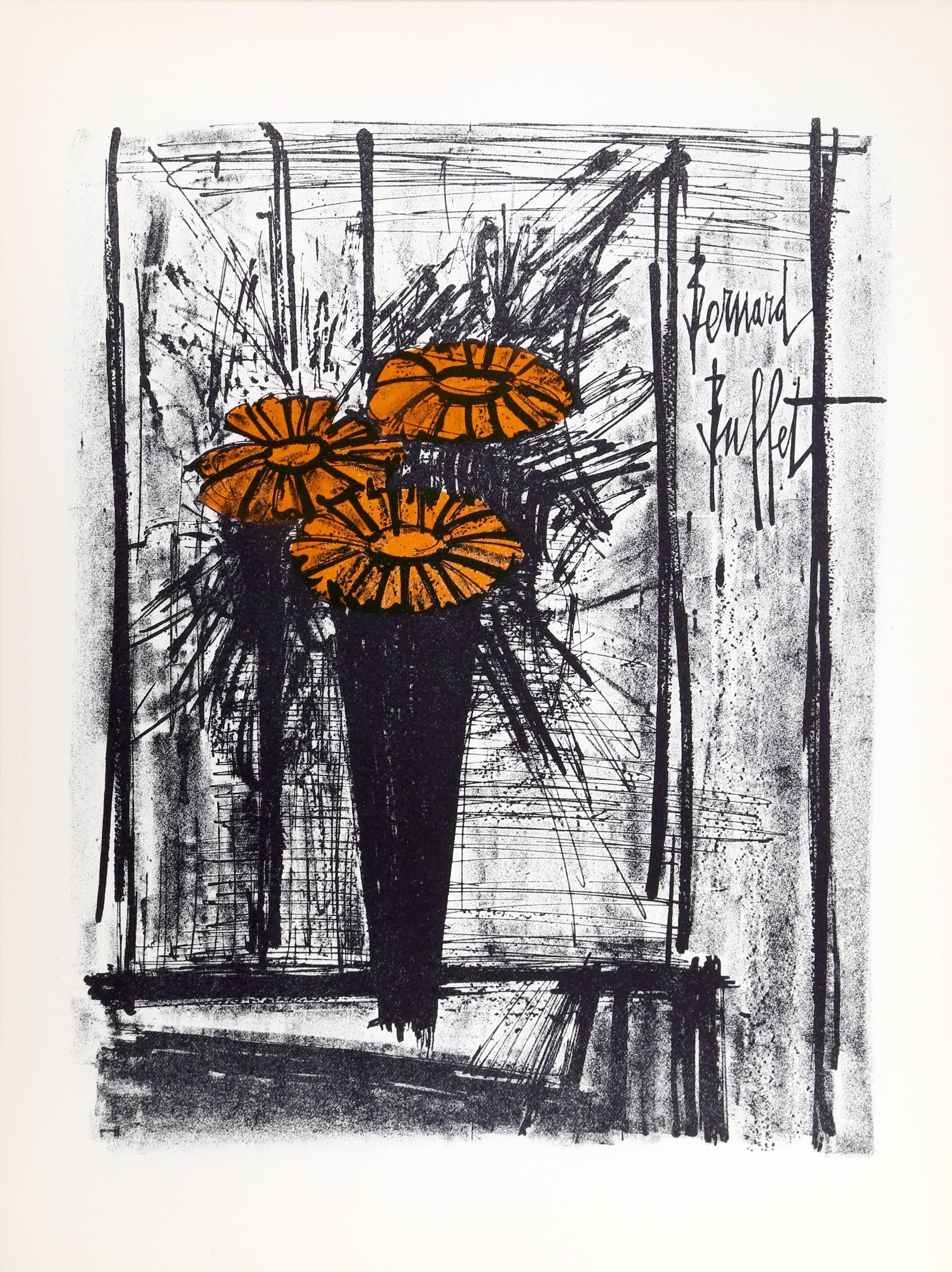 Bernard Buffet Still-Life Print - Bouquet