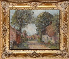 Brigsley Village, Lincolnshire, Oil Painting by Harold Bennet 1920