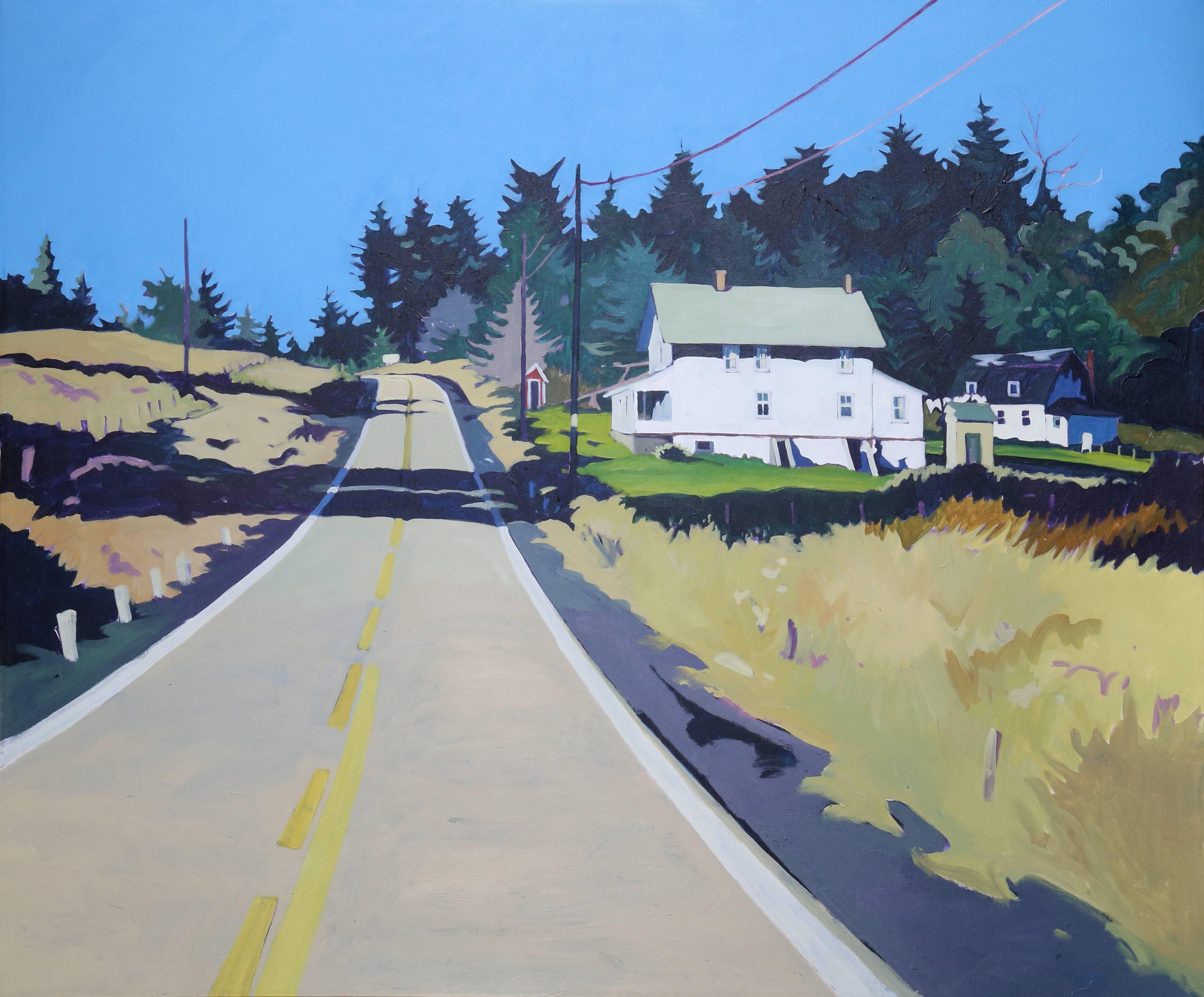 Jon Carsman Landscape Painting - No Passing Zone