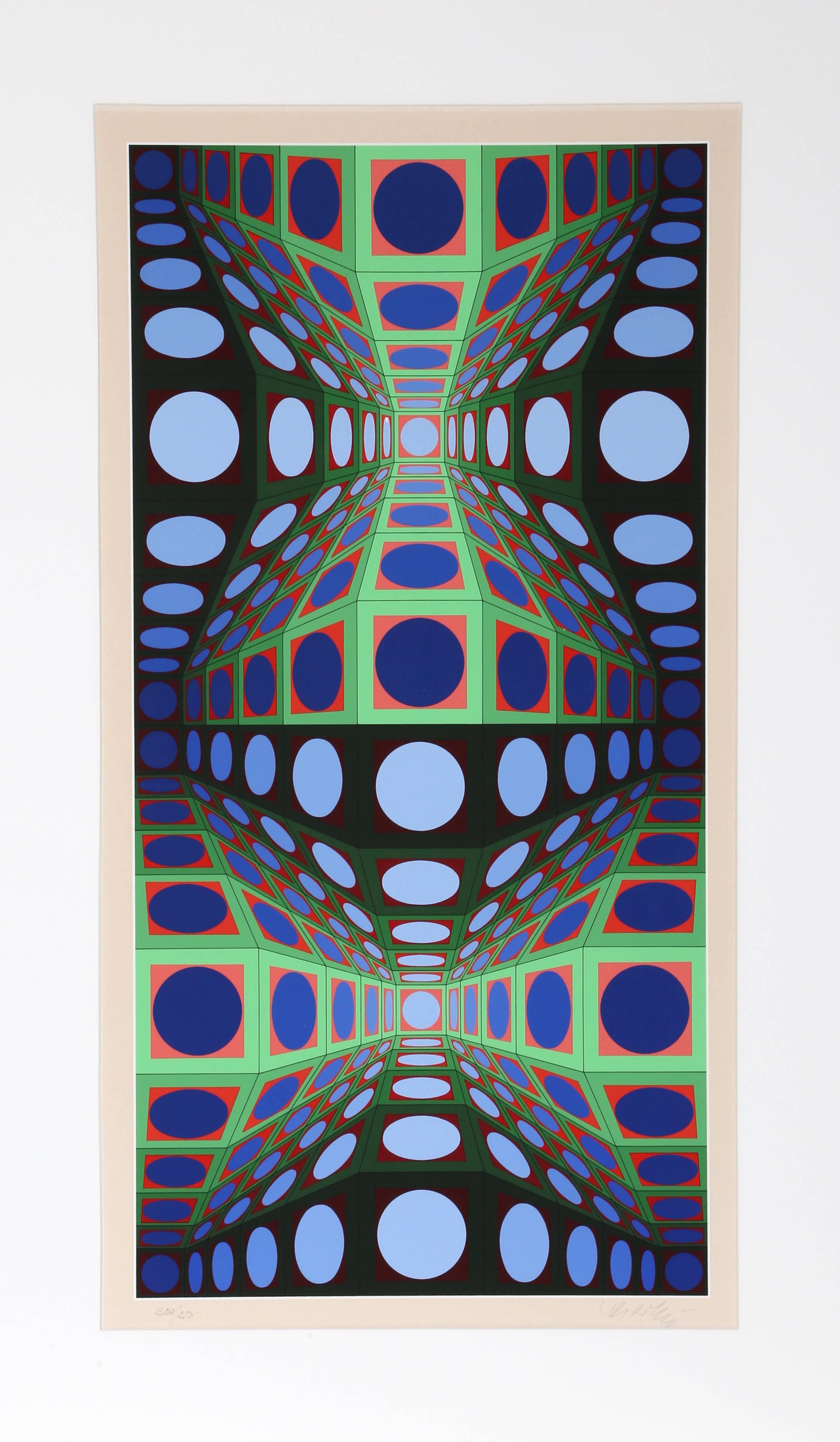 Victor Vasarely Abstract Print - Pava