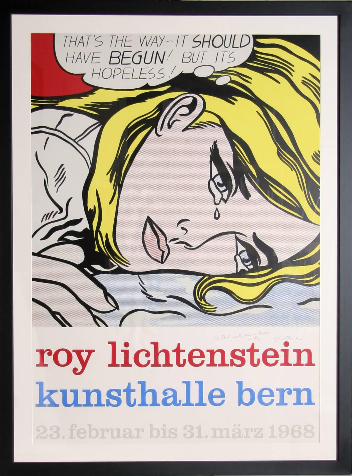 (after) Roy Lichtenstein Portrait Print - Kunsthalle Bern (Hopeless)