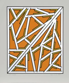 Orange One Variant, Geometric Abstract by Krushenick