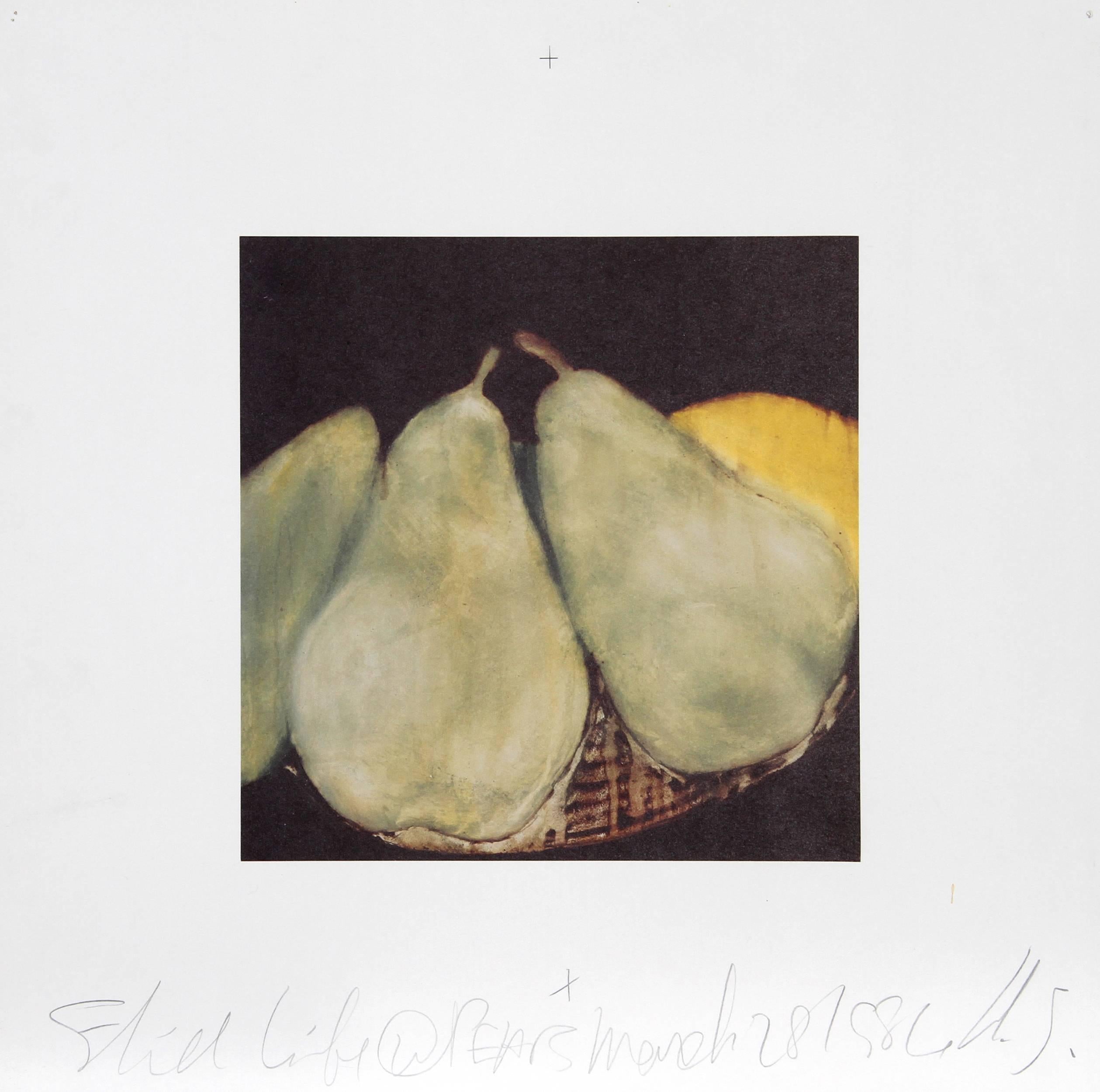 Donald Sultan Still-Life Print - Still Life with Pears: March 28th, 1988