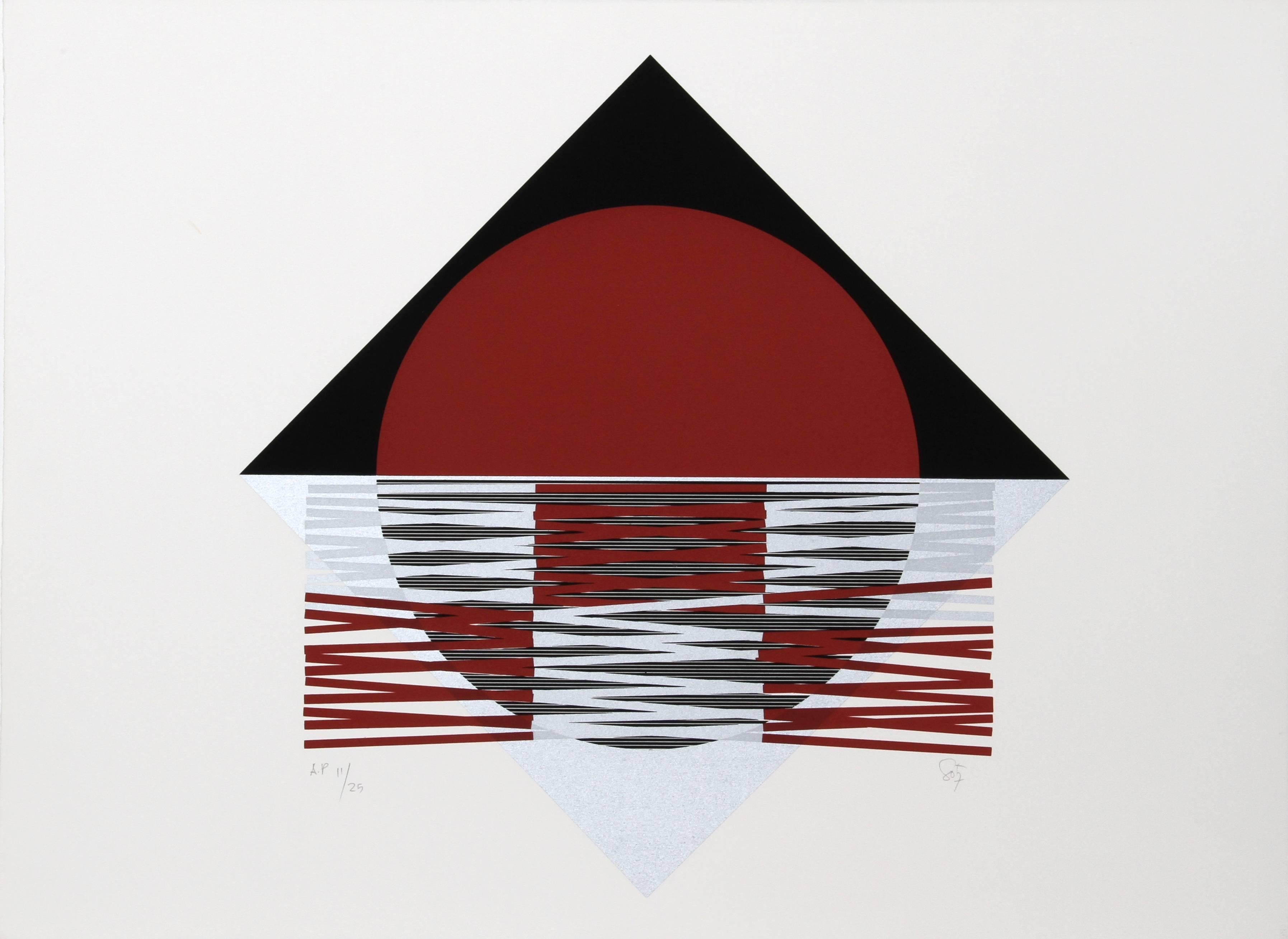 Jesús Rafael Soto  Abstract Print - Ovalo Rojo