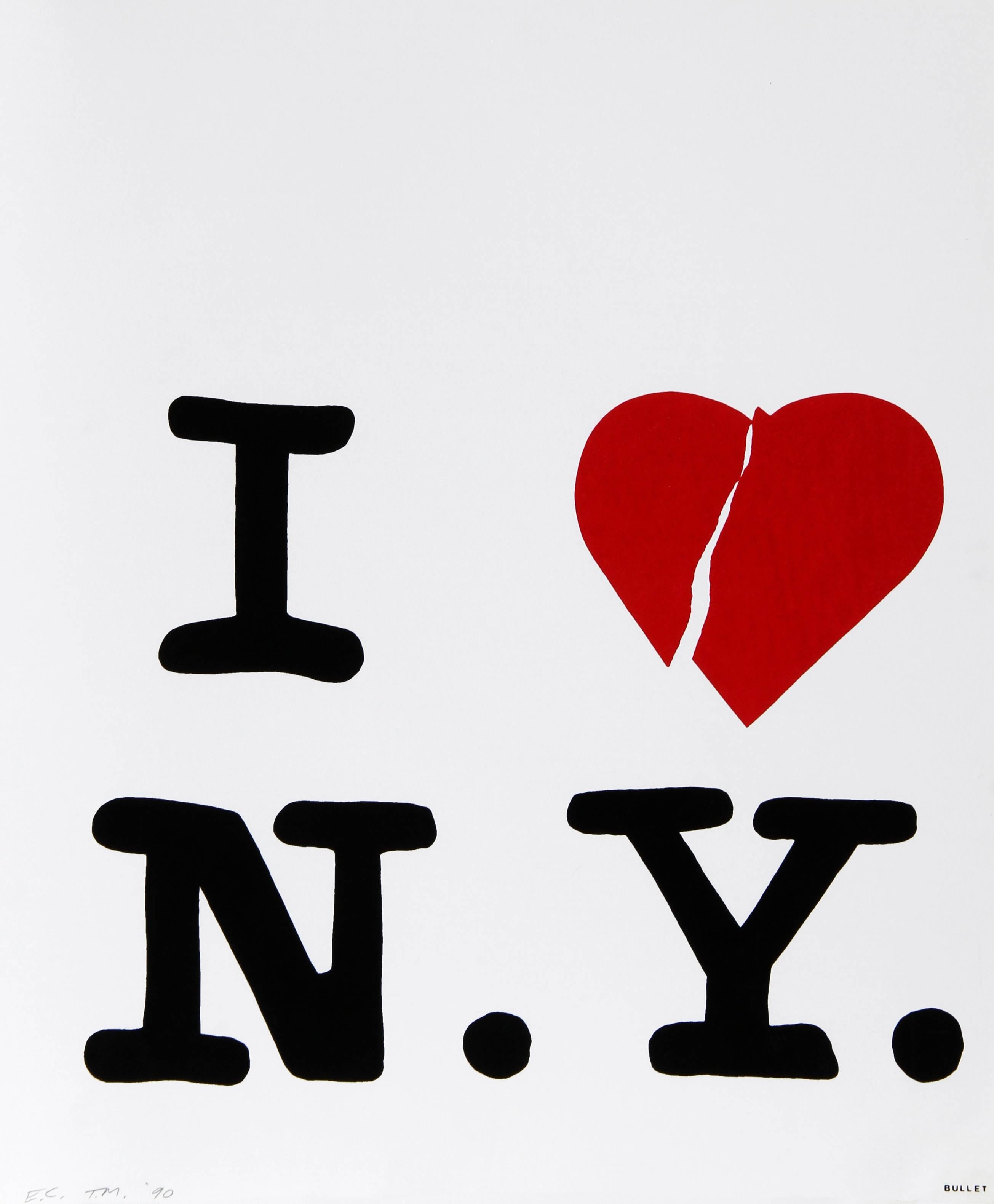 Tom McGlynn Abstract Print - I Love NY from Bullet Space, Your House is Mine