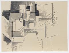 Cubist Composition with Guitar from Papier Colles 1910-1914