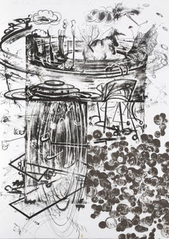 Accelerator, Large Abstract Expressionist Lithograph by Carroll Dunham