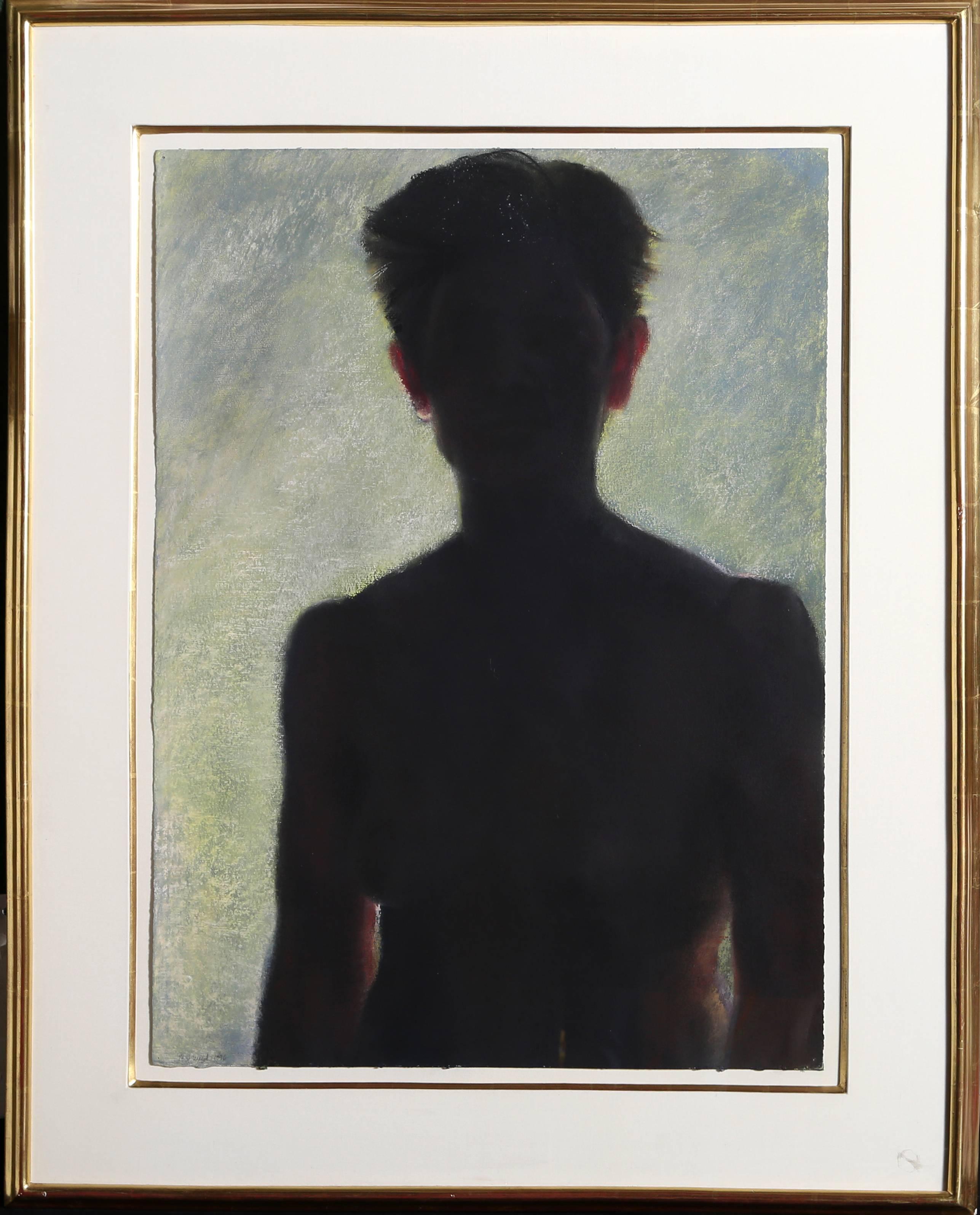 Künstlerin: Mary Joan Waid
Titel:	Licht, dahinter
Jahr: 1996
Medium:	Pastell auf Papier, signiert
Papierformat:	30 x 22 Zoll (76,2 x 55,88 cm)
Rahmen: 40 x 31 Zoll (101,6 x 78,74 cm)
