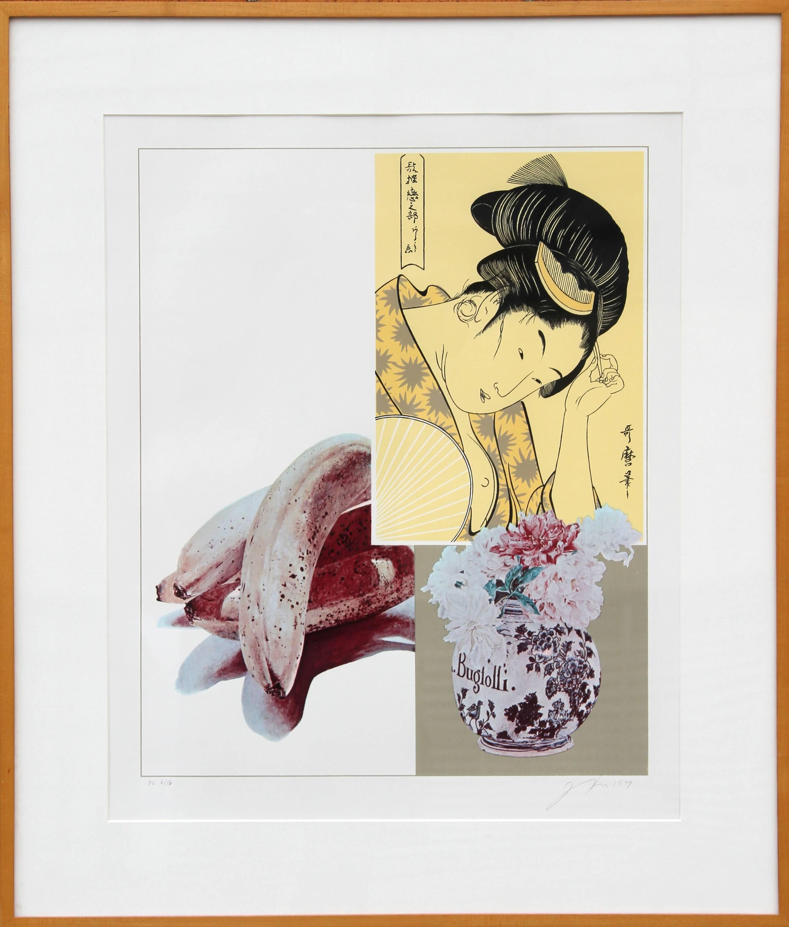Josef Levi Figurative Print - Utamaro and Banana