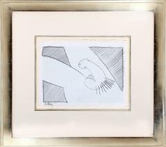 Self-Portrait (Penis), Original Pencil drawing by Keith Haring