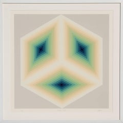 Imaginary Triangle, Framed OP Art Silkscreen by Jurgen Peters