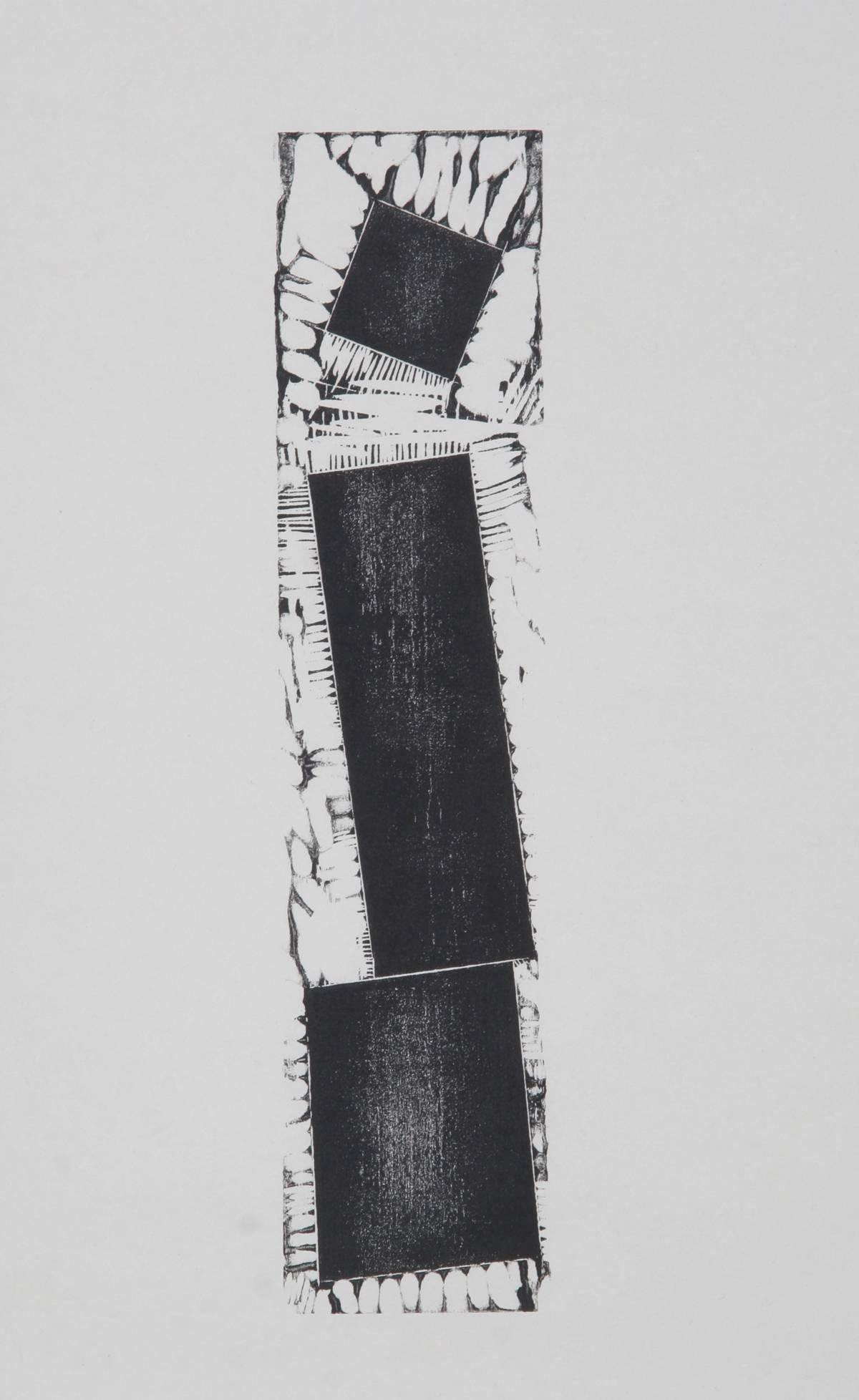 Künstler:	Joel Shapiro
Titel:	Unbenannt
Jahr:	1994
Medium:	Holzschnitt auf handgeschöpftem Papier, mit Bleistift signiert und nummeriert
Auflage:	27/75
Bildgröße: 18 x 4,5 Zoll (46 x 11,5 cm) 
Papierformat: 38 x 26 Zoll (96,5 x 66 cm)