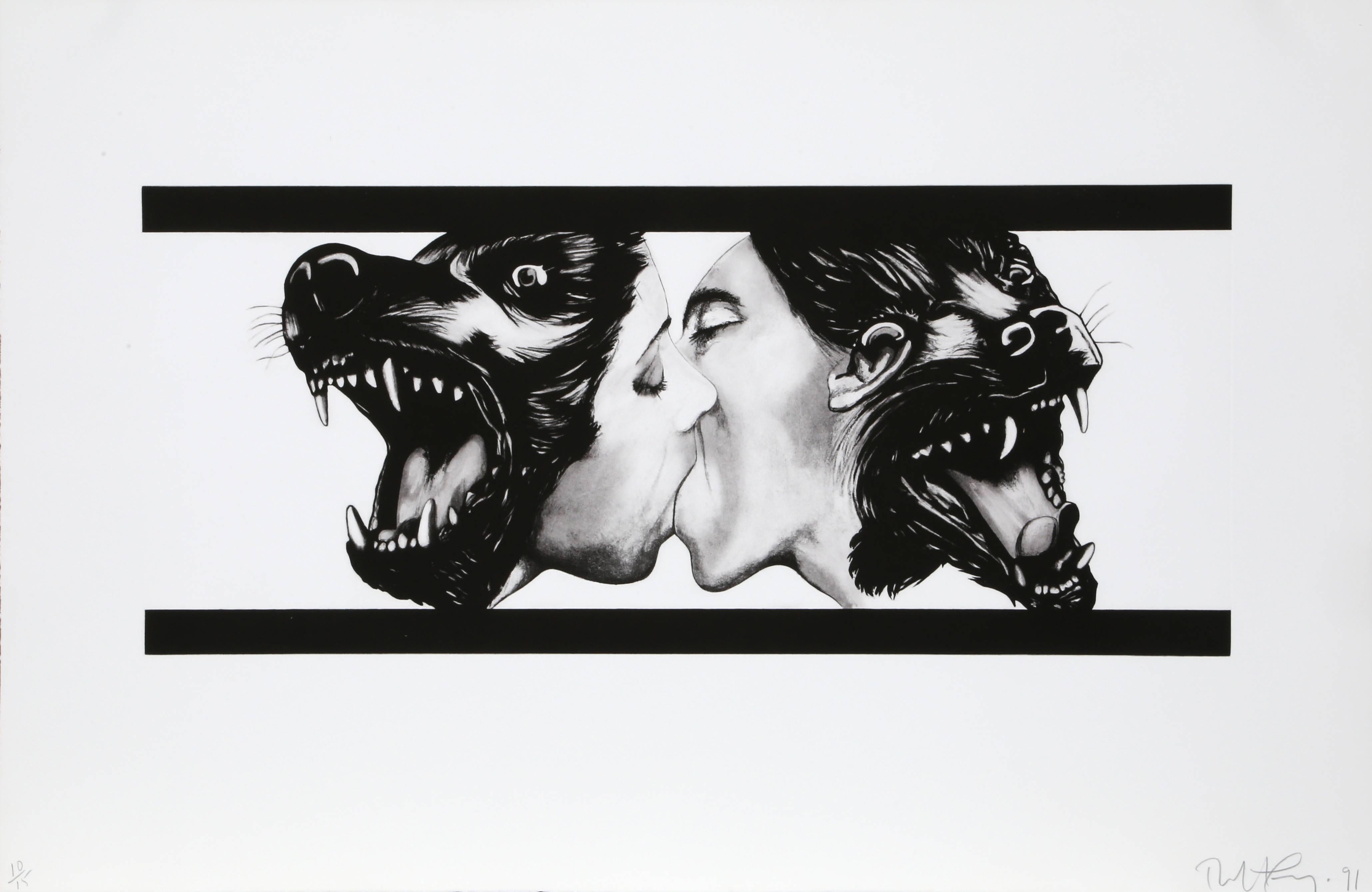 Robert Longo Figurative Print - Strong in Love