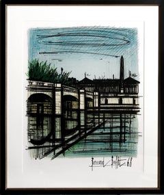 Place de la Concorde, Lithographie von Bernard Buffet