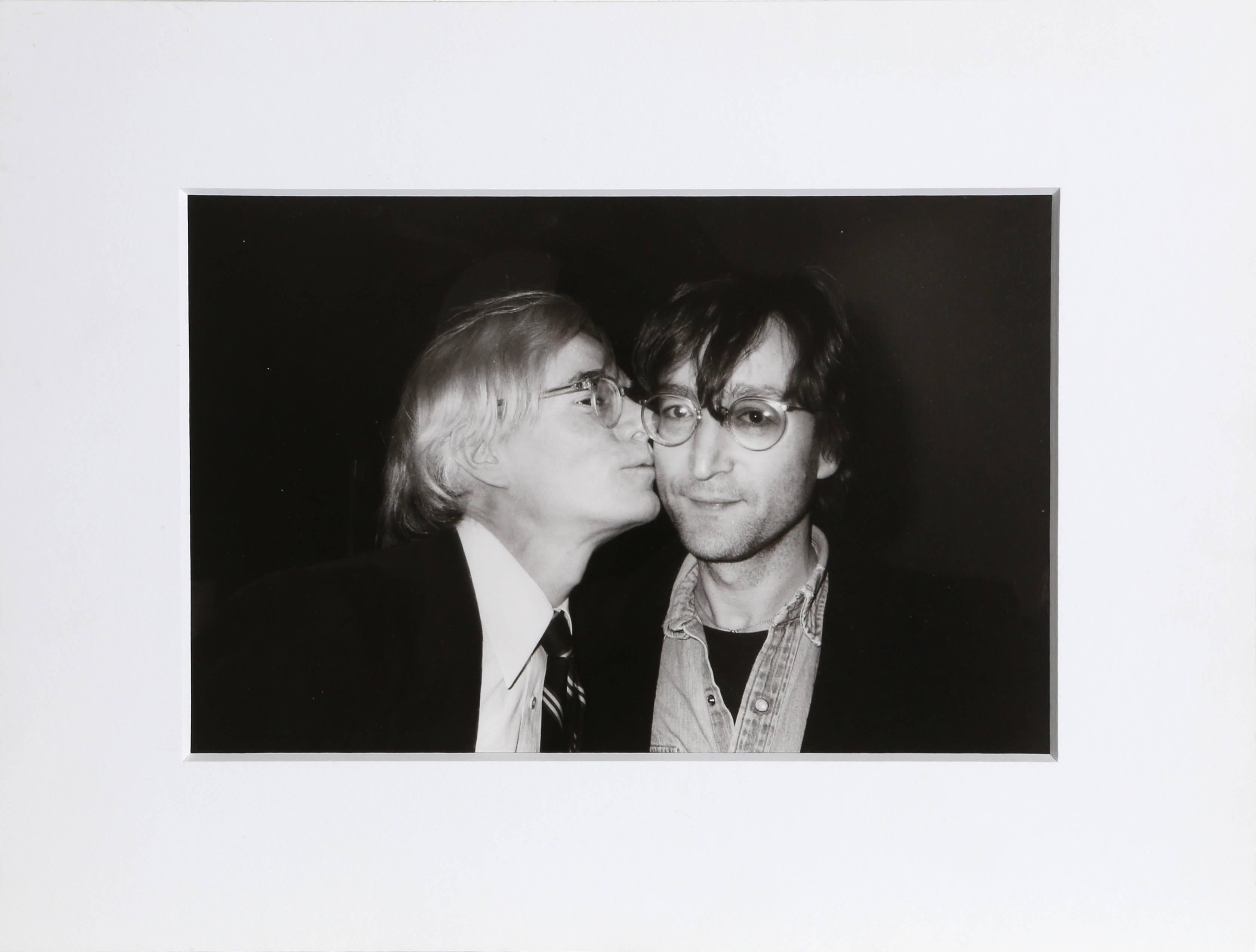 Christopher Makos Black and White Photograph - Andy Warhol and John Lennon