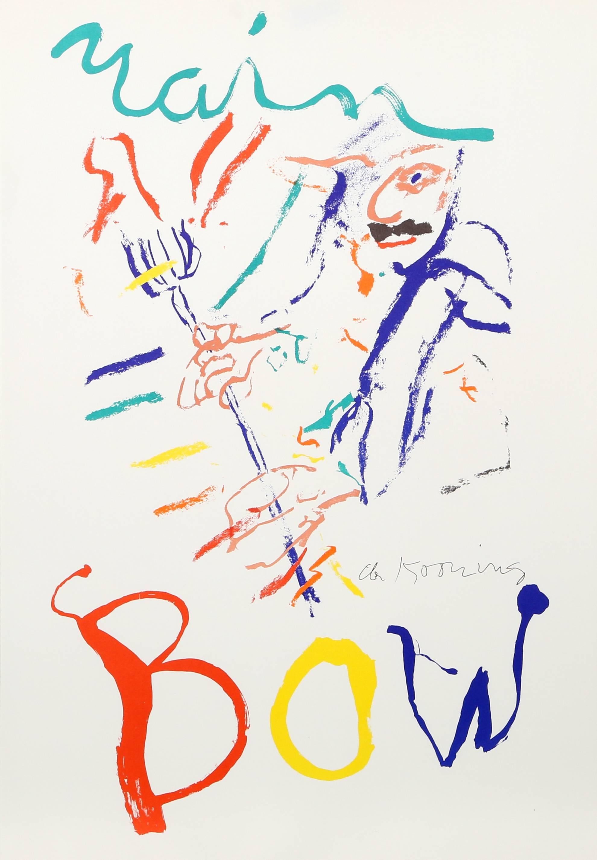 Willem de Kooning Abstract Print - Rainbow - Thelonius Monk - Devil at the Keyboard