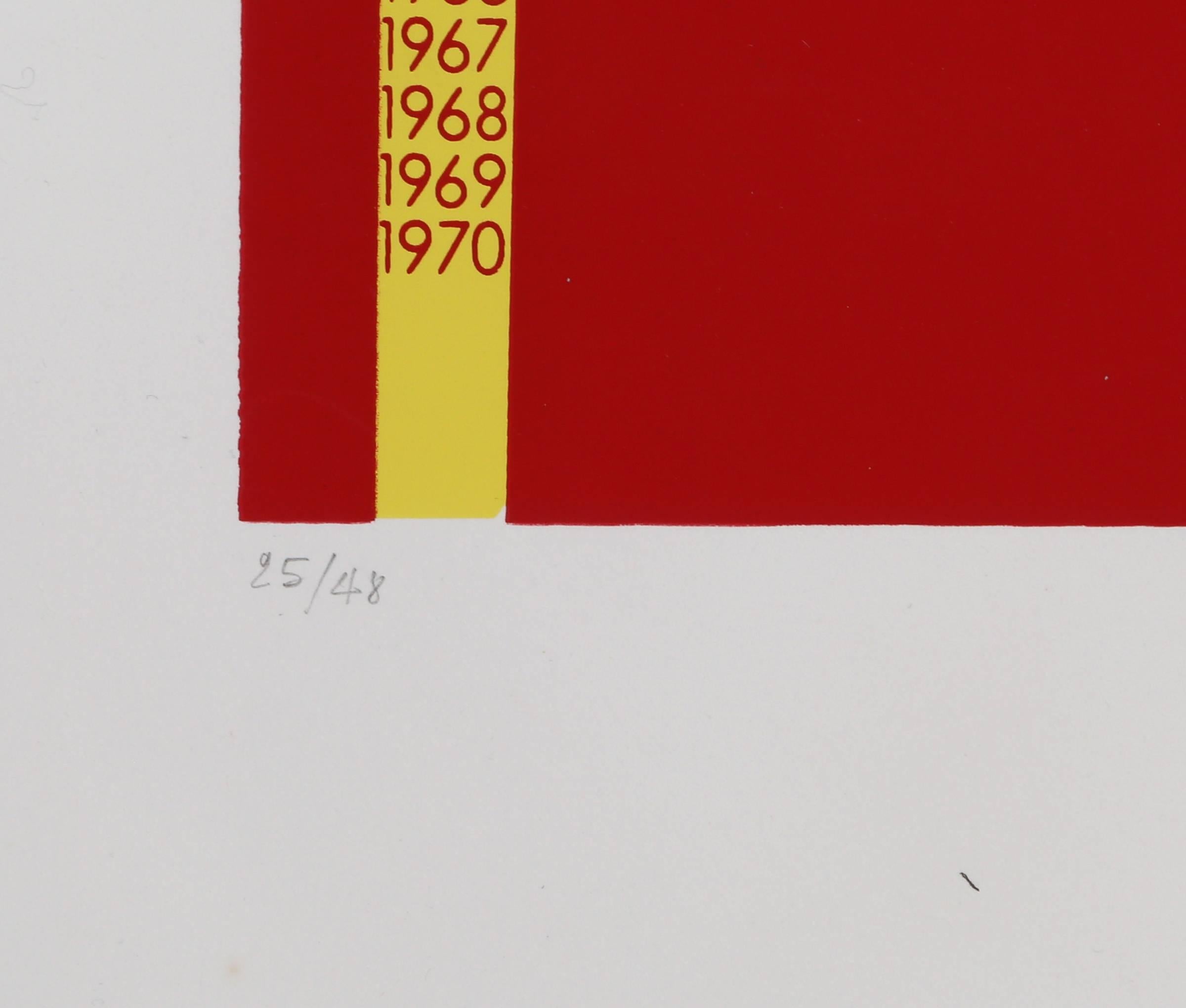 Barnett Newman Chronology of Work, Siebdruck von David Diao im Angebot 1