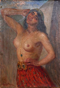 Antique Gypsy, Nude Oil Painting by Maurycy Trebacz
