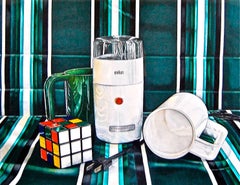 Vintage Heroic Materialism No. 1, Photorealist Acrylic Painting by Jeanette Pasin-Sloan