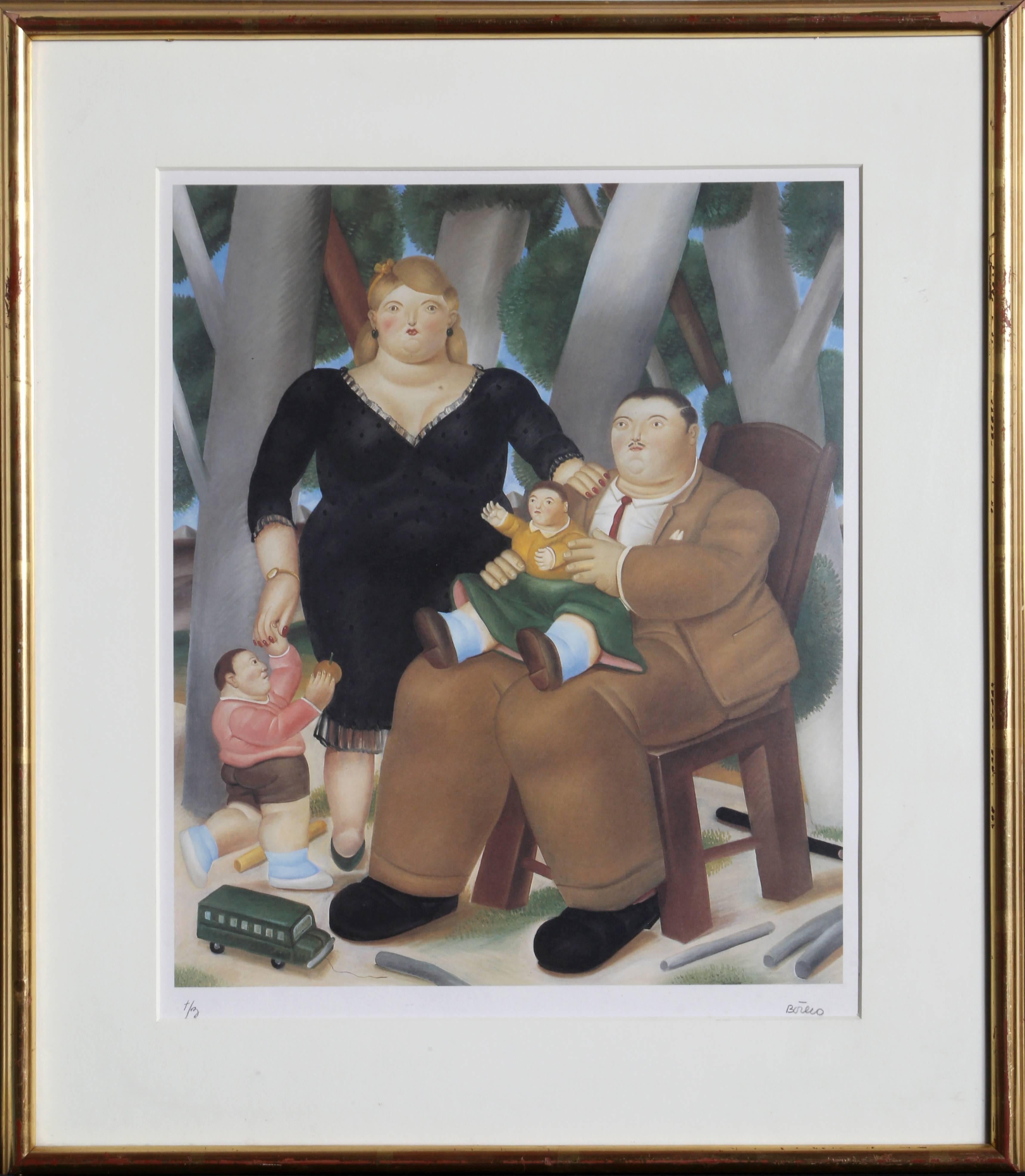 Fernando Botero Figurative Print - La Familia