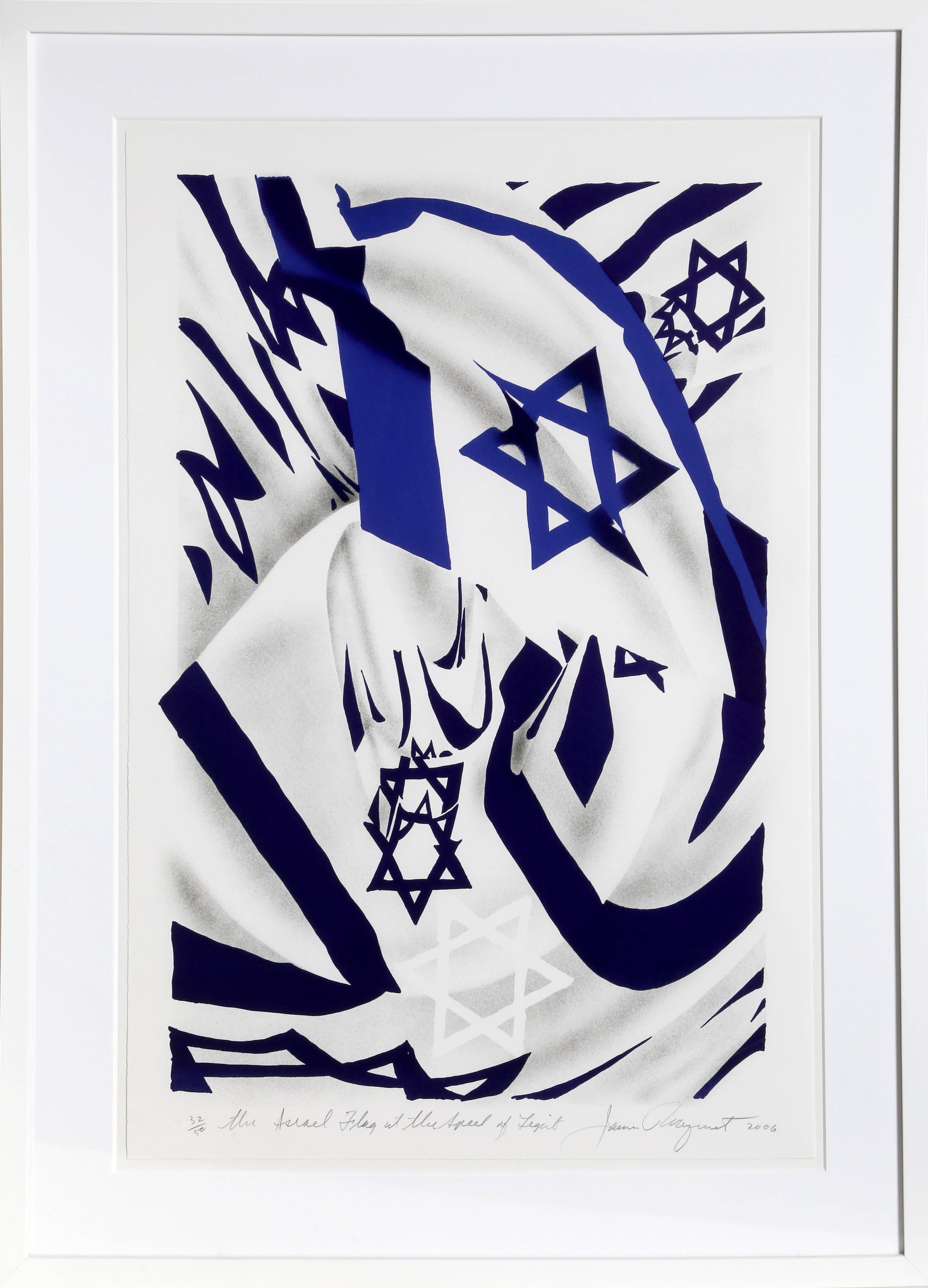 James Rosenquist Abstract Print - Israel Flag at the Speed of Light