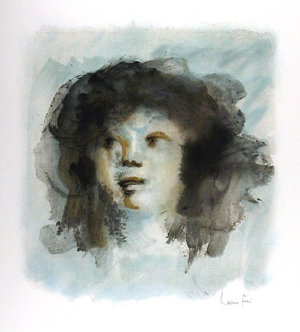 Tete de Jeune Fille, lithographie de Leonor Fini