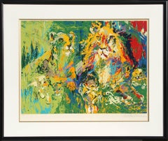 Vintage Lion Family, Psychedelic Screenprint by LeRoy Neiman