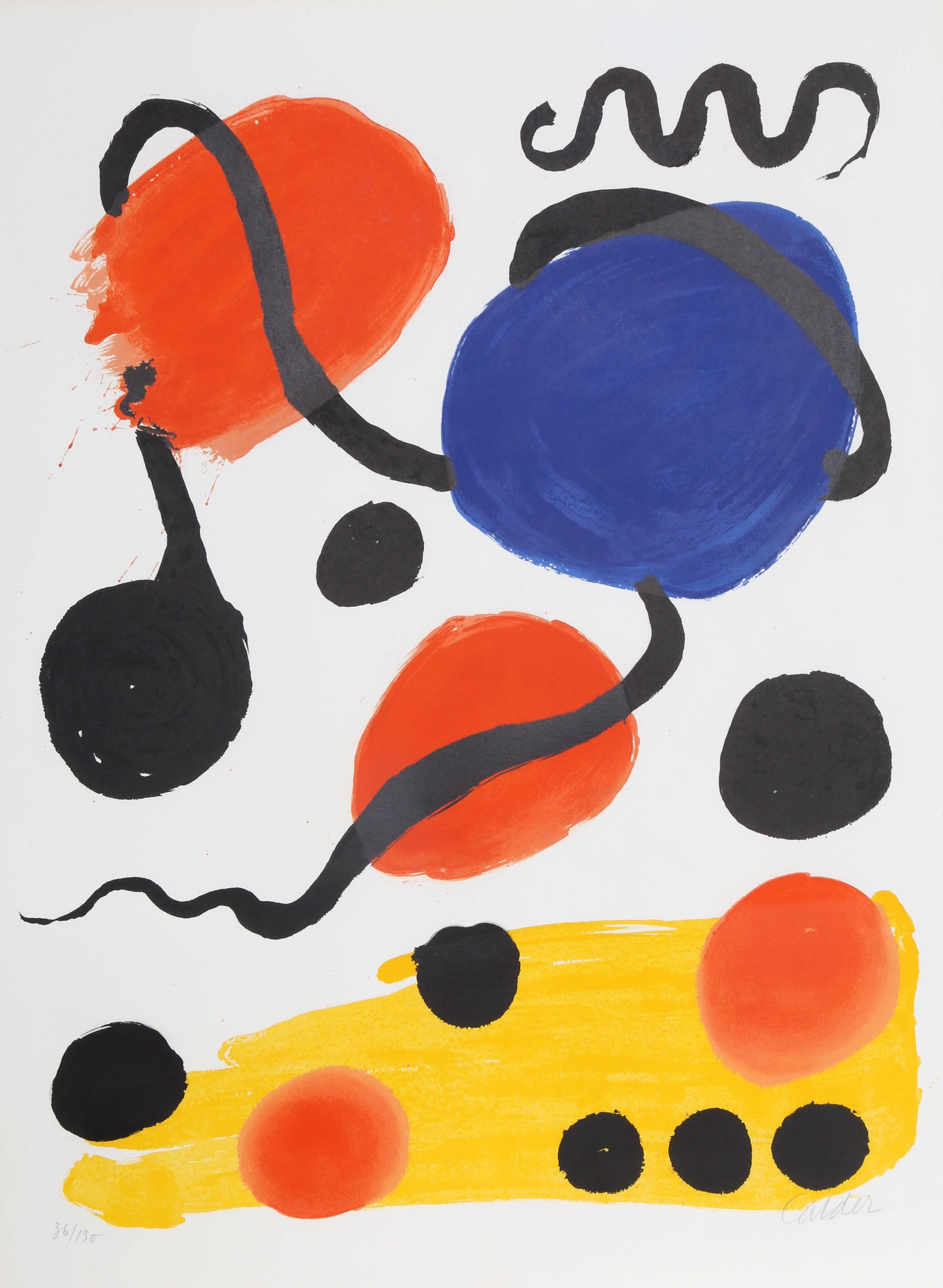 Alexander Calder Abstract Print - Composition in Red, Blue, and Yellow