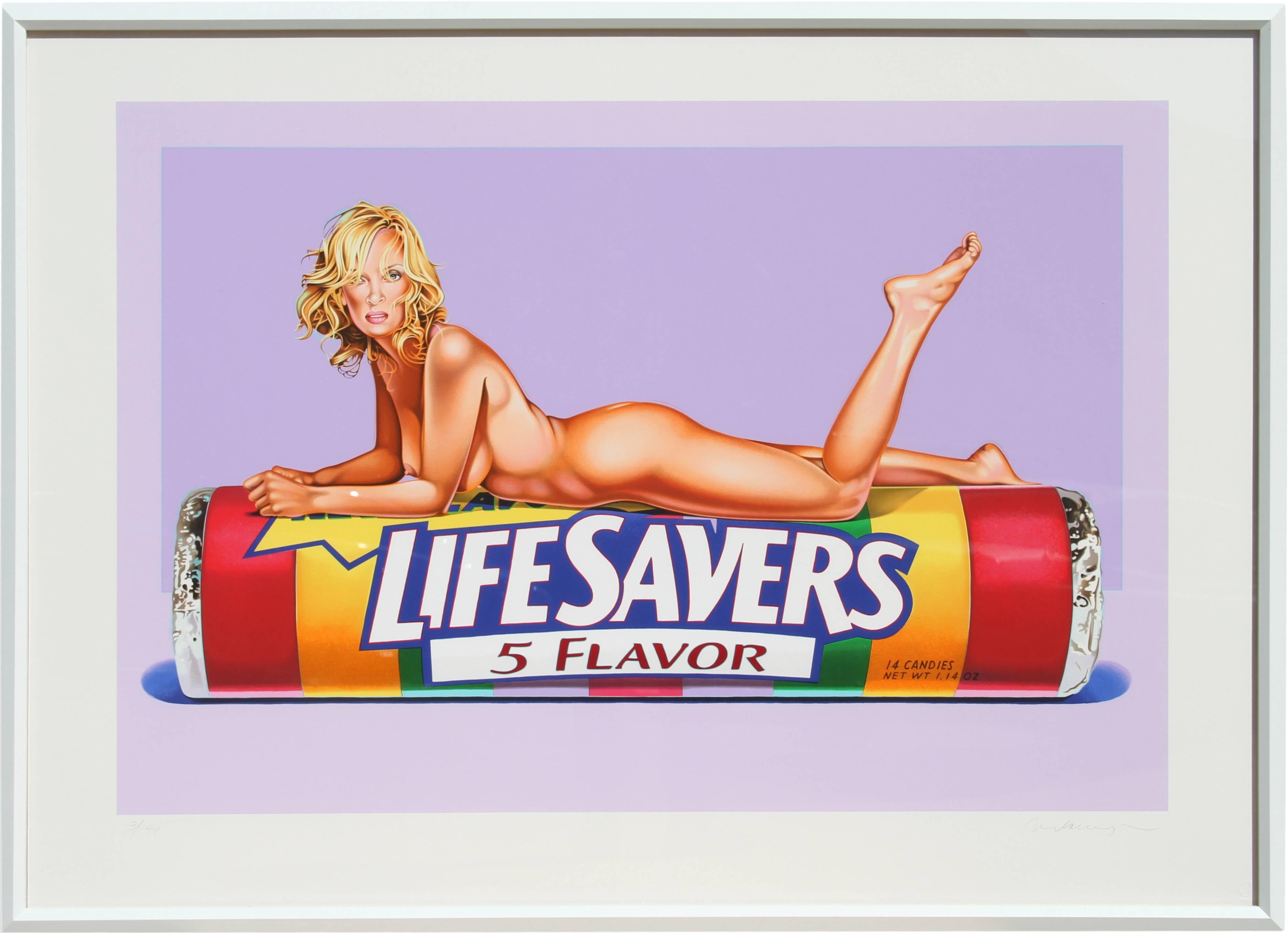 Mel Ramos Nude Print - Five Flavor Funny (Uma Thurman)