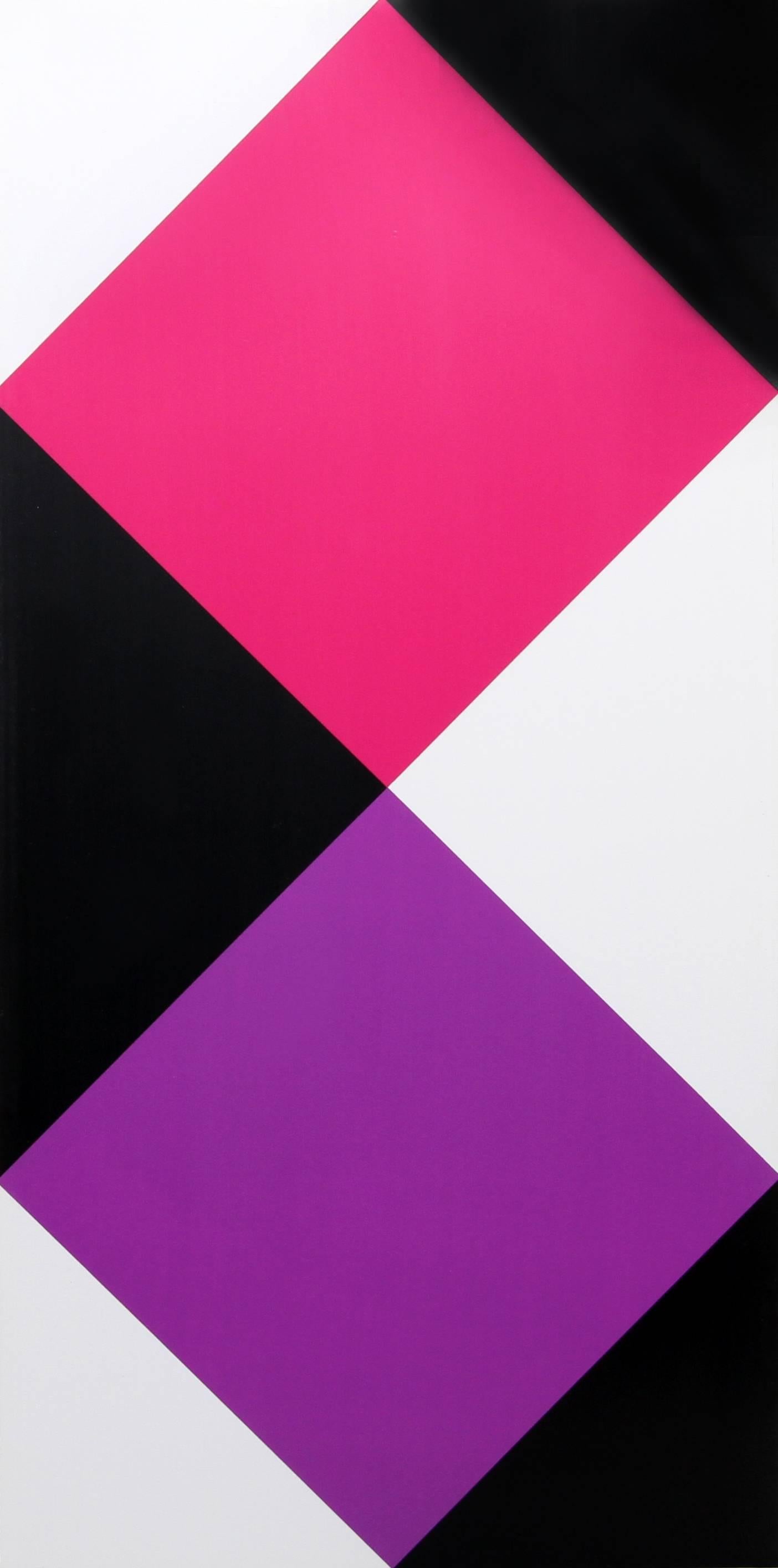 Combillation, suite of Four Silkscreens on Acrylic Panel, 1970 - Purple Abstract Print by Max Bill