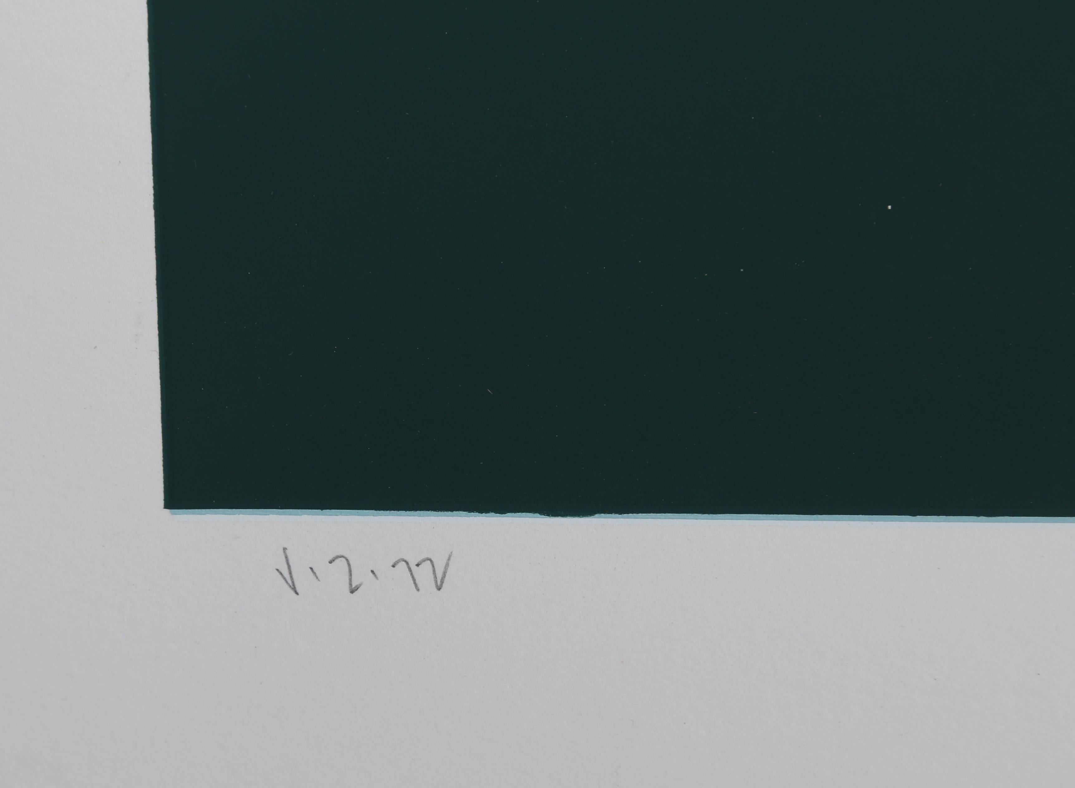 Green v. 2, Geometrischer abstrakter Siebdruck von Babe Shapiro im Angebot 1